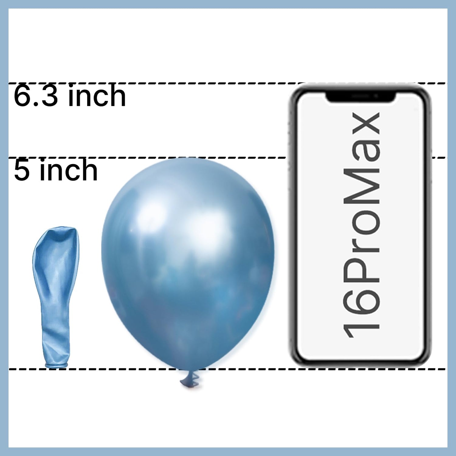 Blue-G119 Metallic Balloons 50pcs (5 inch)