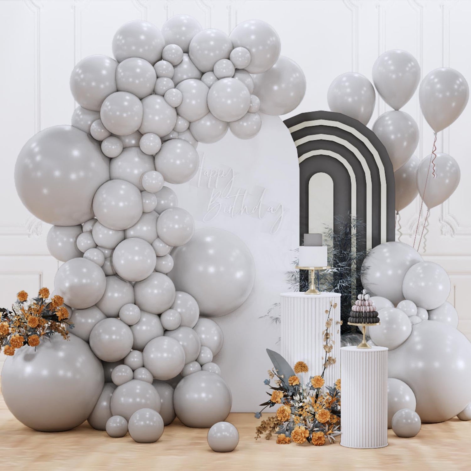 Gray-Y71 Balloons Arch Kit Garland 155pcs (5/10/12/18 inch)