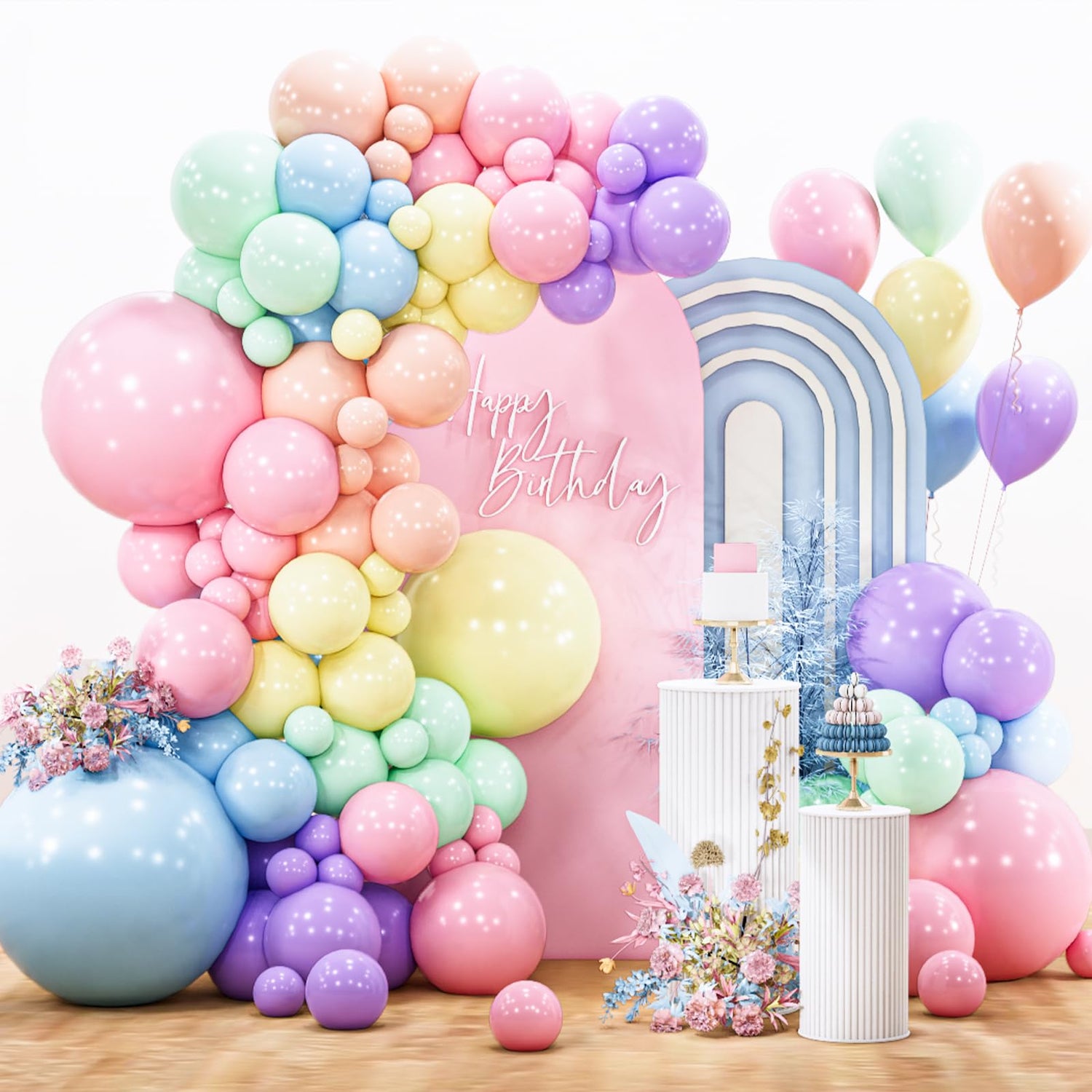 Mixed Color - Macaron Balloons Arch Kit Garland 140pcs (5/10/12/18 inch)