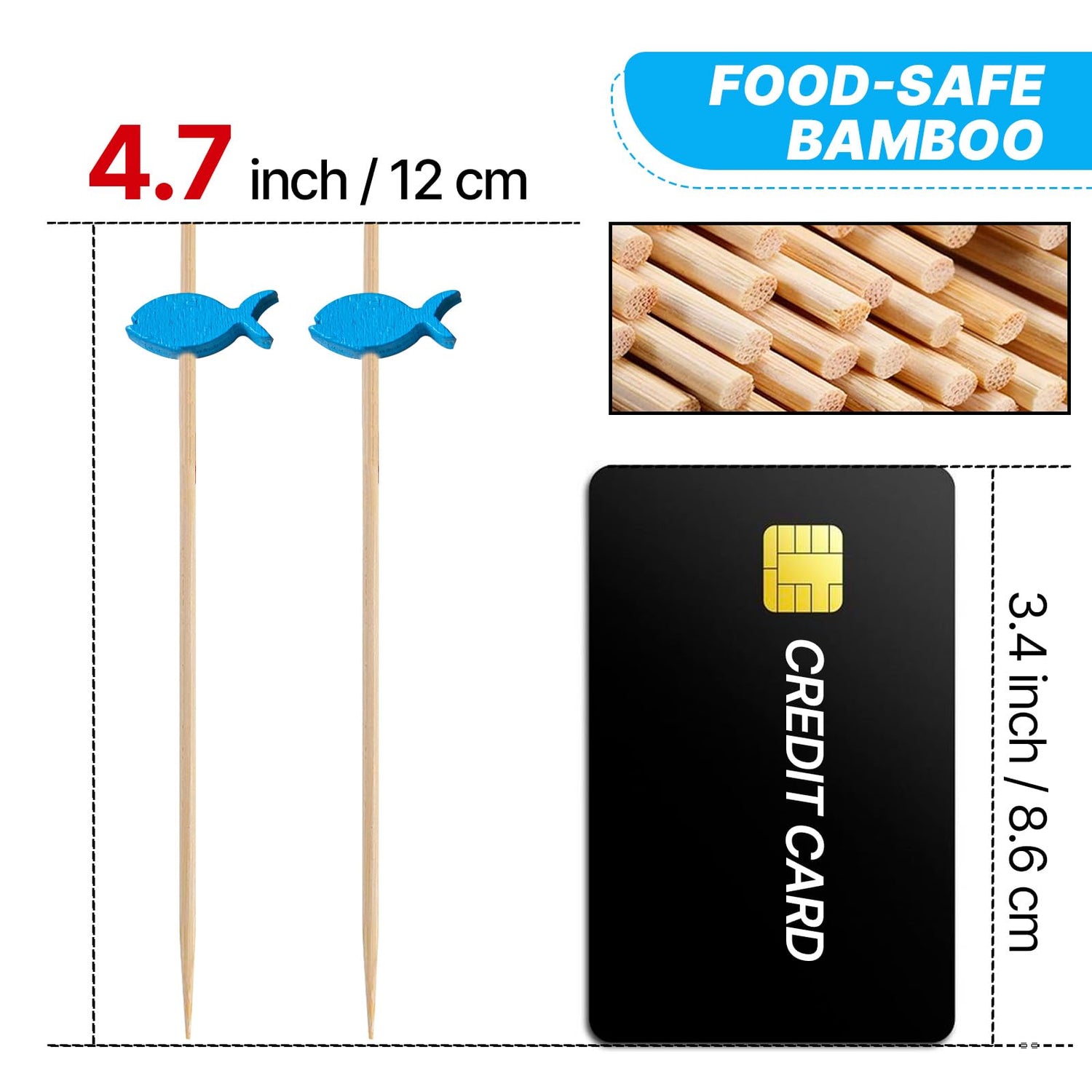 Blue-LG04 Cocktail Picks (Bamboo) 100pcs