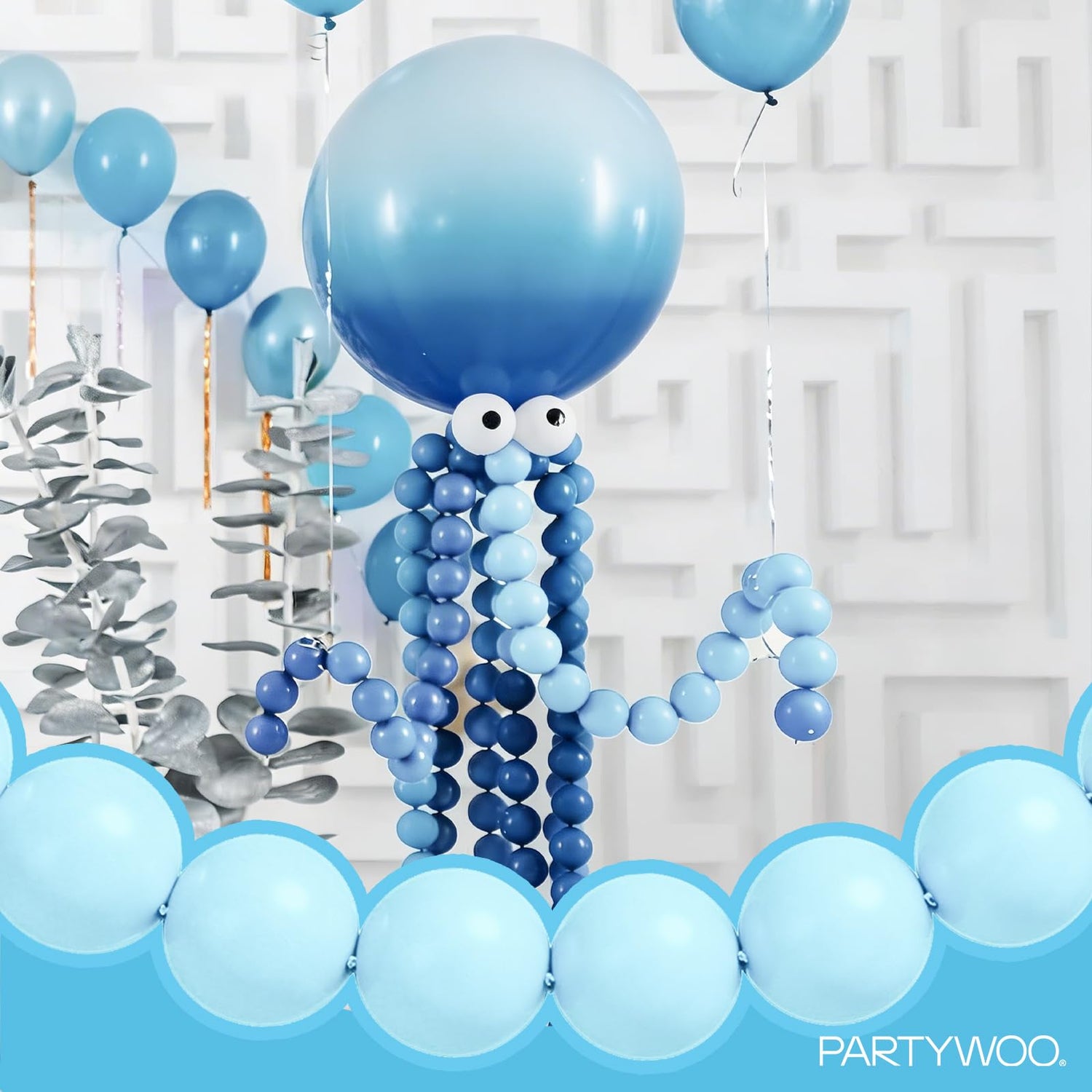 Blue-Y4 Linking Balloons 100pcs (12 inch)