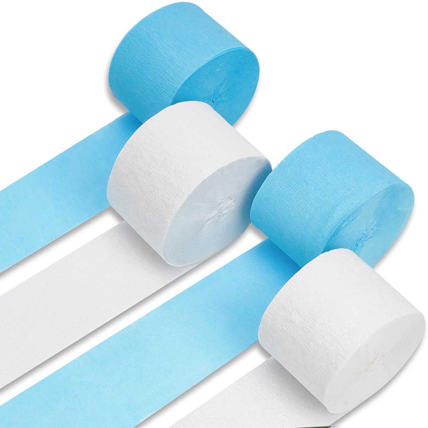 Light Blue & White Crepe Paper 4pcs
