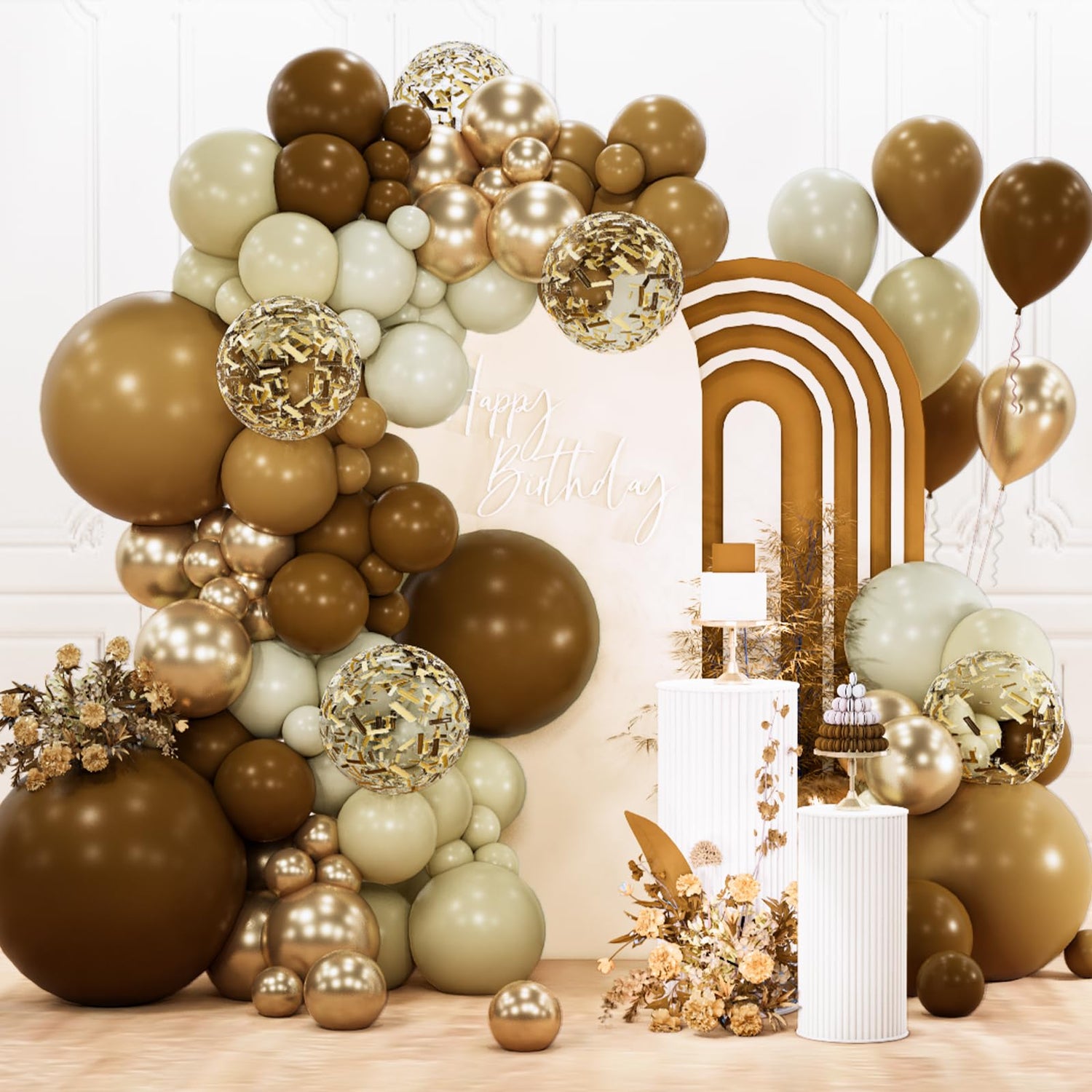 Vintage Earth Tone Ombre Balloons 142pcs