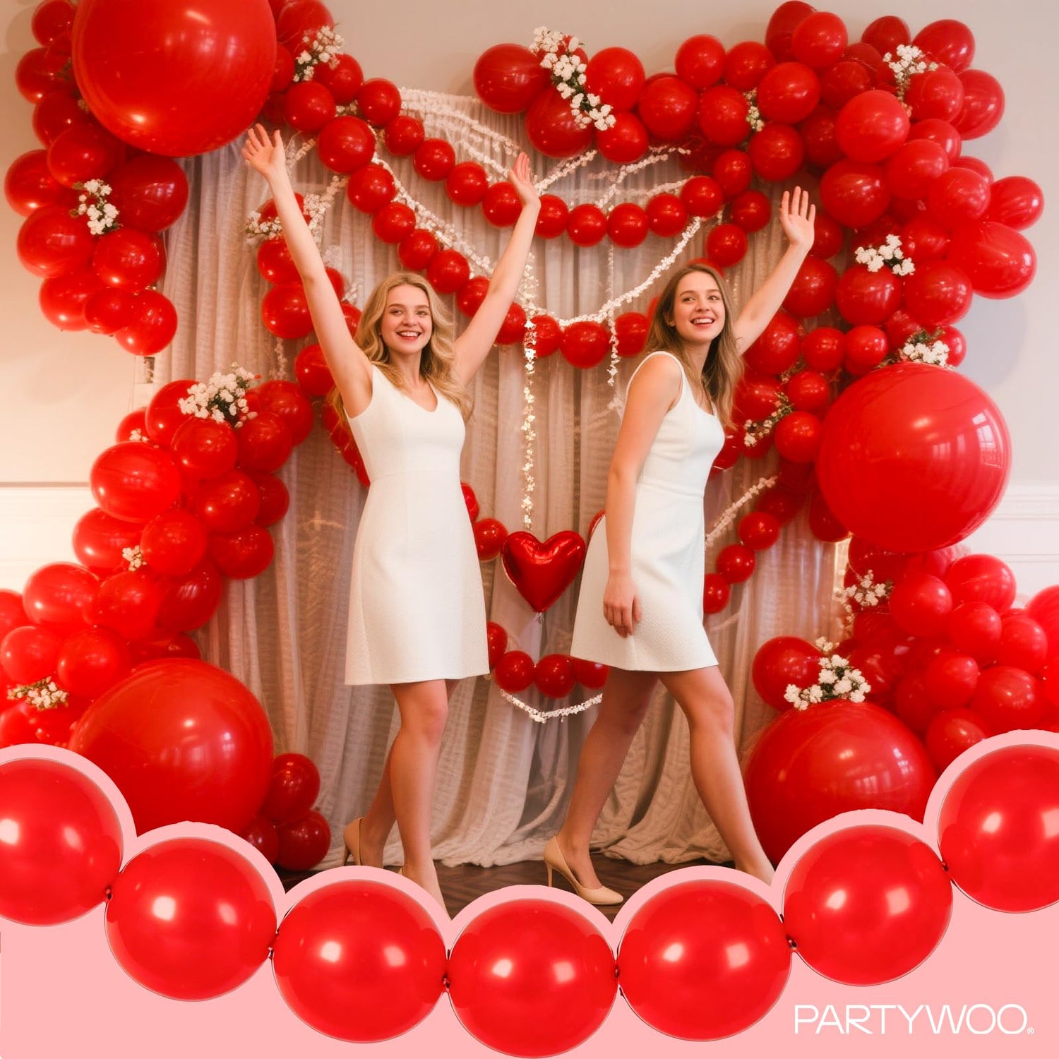 Red-Y57 Linking Balloons 100pcs (6 inch)