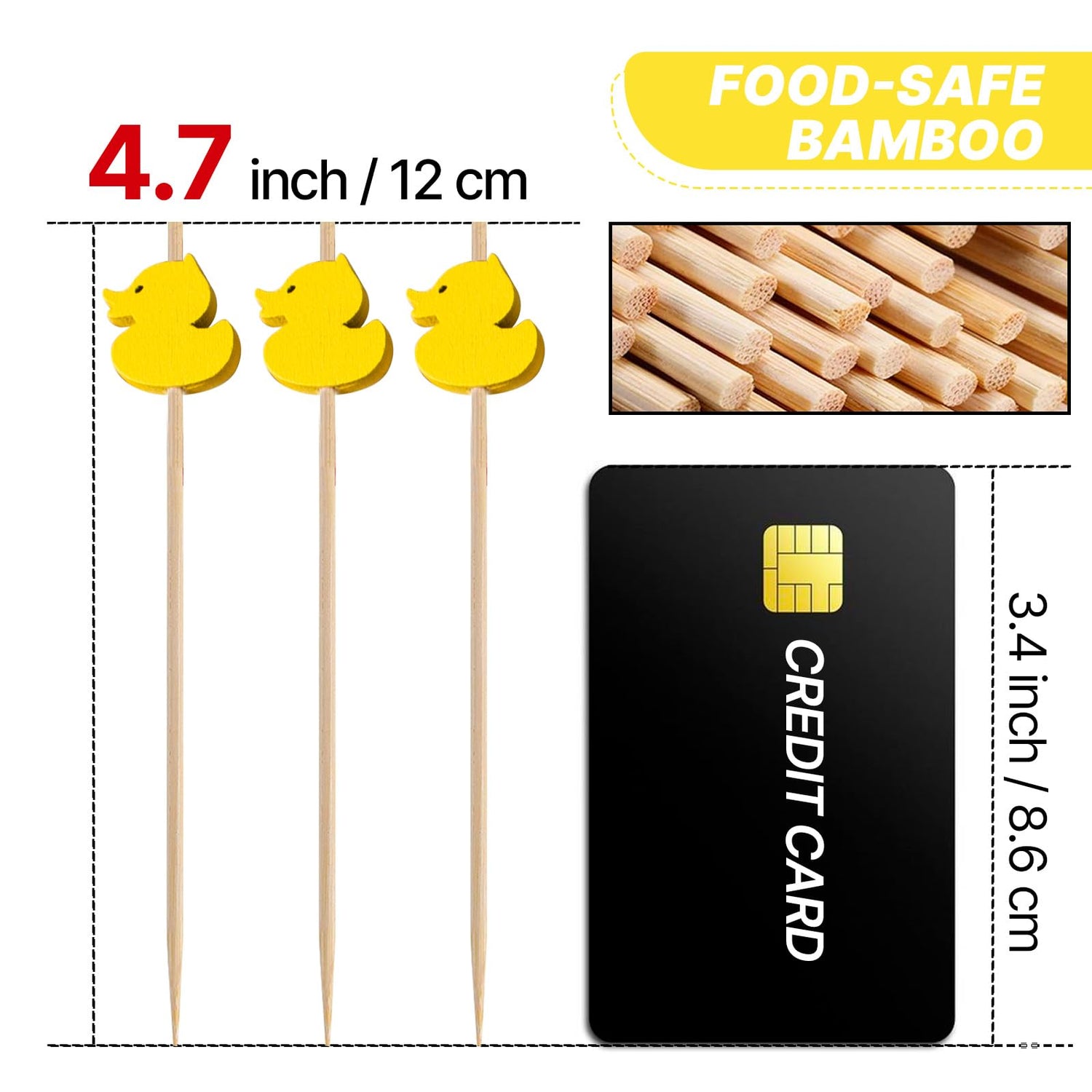 Yellow Cocktail Picks (Bamboo) 100pcs