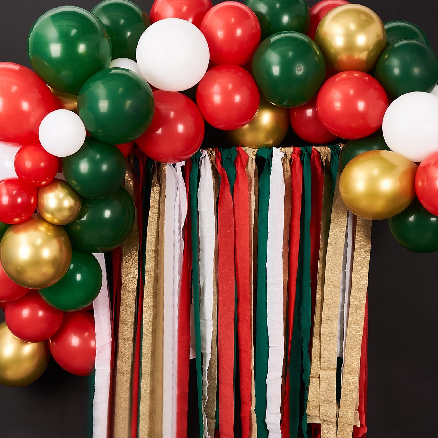 PartyWoo Festive Streamers 8 Rolls 656ft, Pack of Green, Red, Gold, White for Christmas & Holiday Decorations (1.8 Inch x 82 Ft/Roll) by PartyWoo