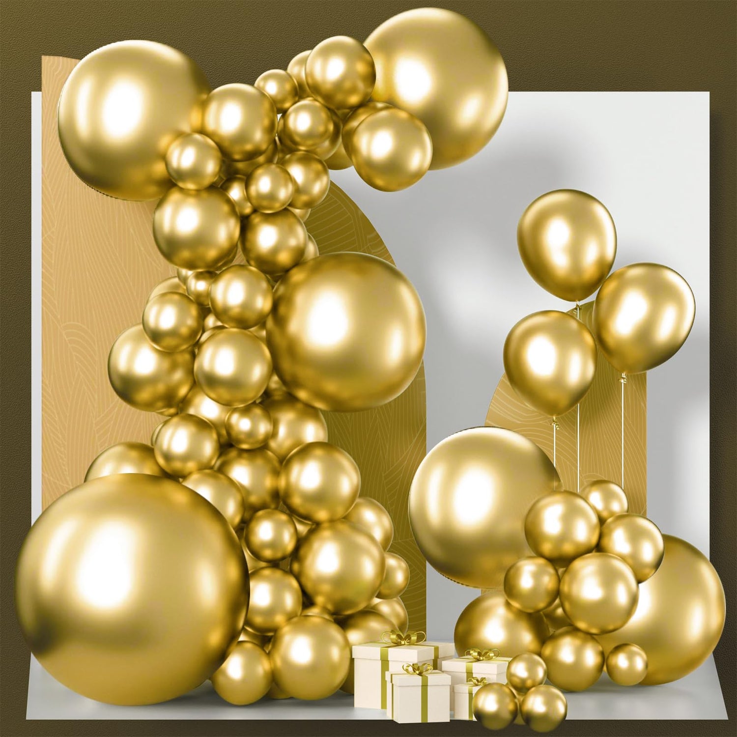 Gold-G101 Metallic Balloons Arch Kit Garland 127pcs (5/10/12/18/36 inch)