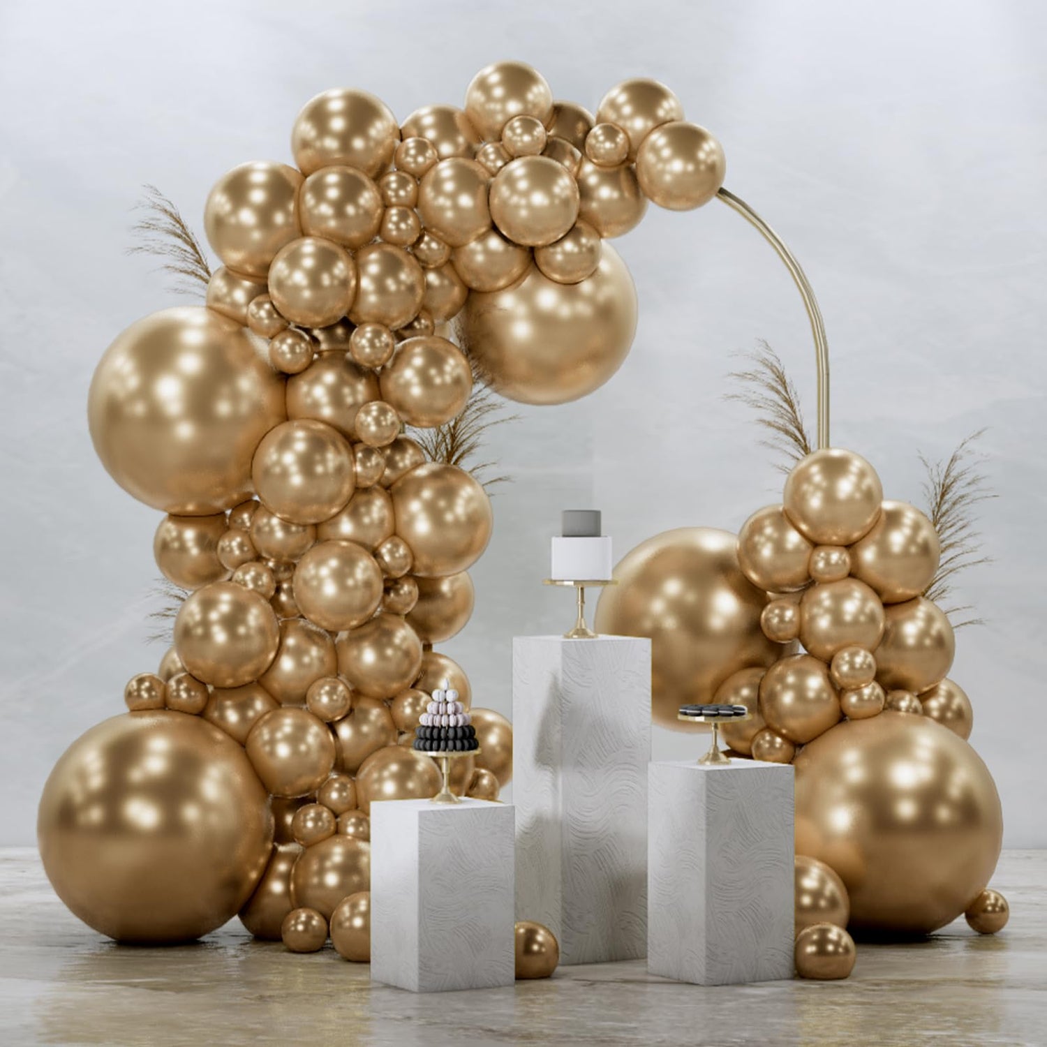 Gold-G127 Metallic Balloons Arch Kit Garland 145pcs (5/10/12/18 inch)