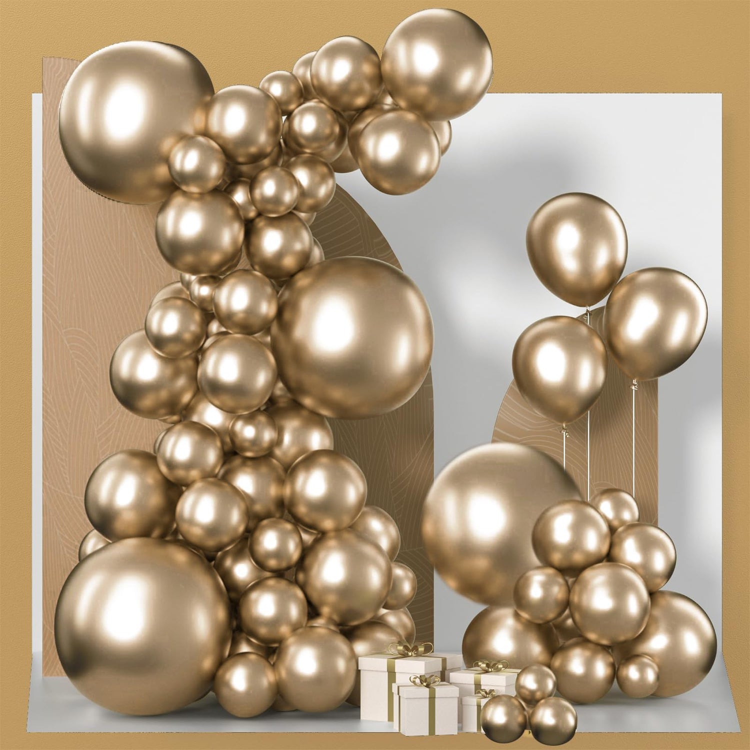 Gold-G127 Metallic Balloons Arch Kit Garland 152pcs (5/10/12/18 inch)