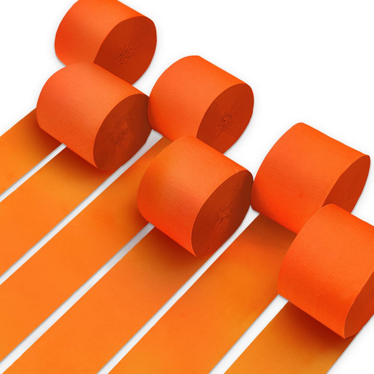 Orange Crepe Paper 6pcs