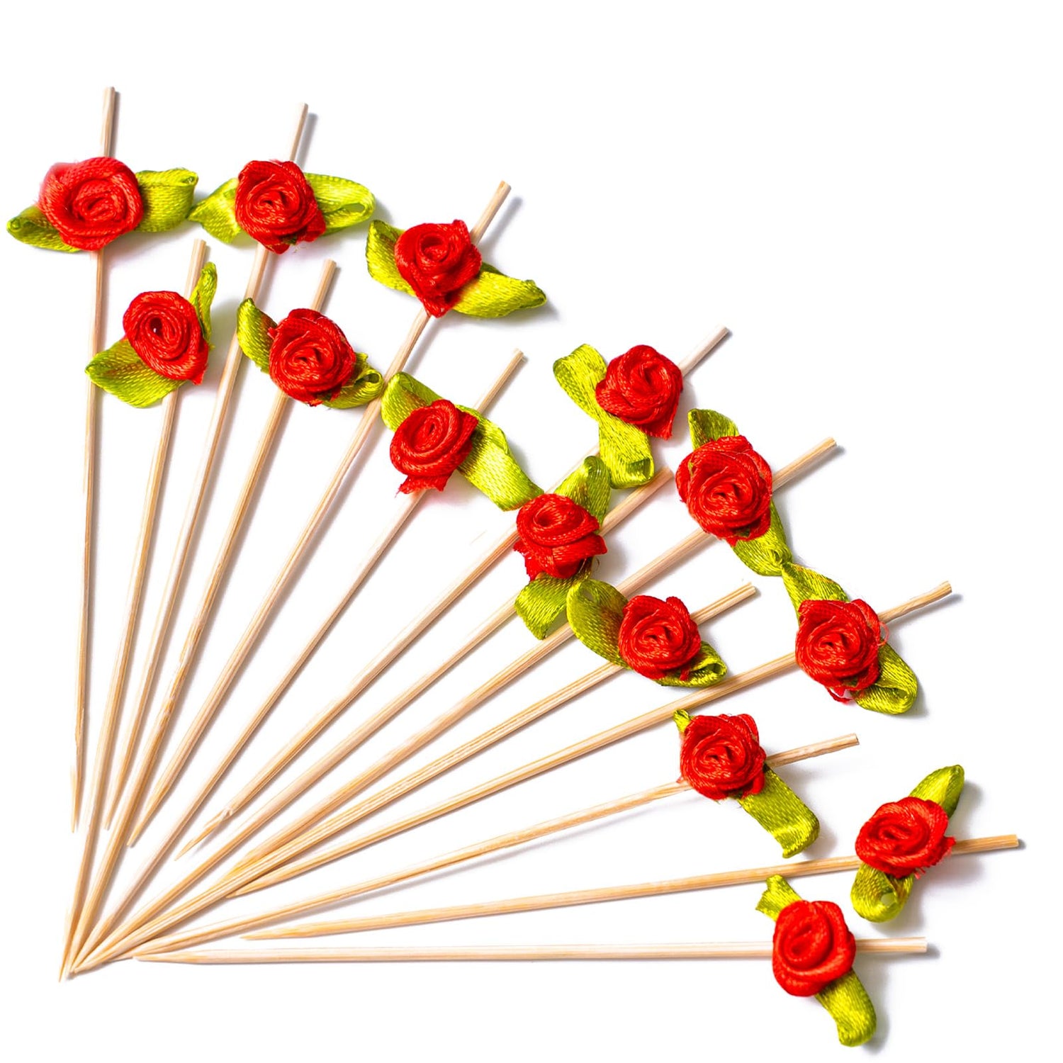 Red-LG04 Cocktail Picks (Bamboo) 100pcs