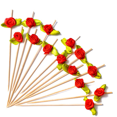 Red-LG04 Cocktail Picks (Bamboo) 100pcs