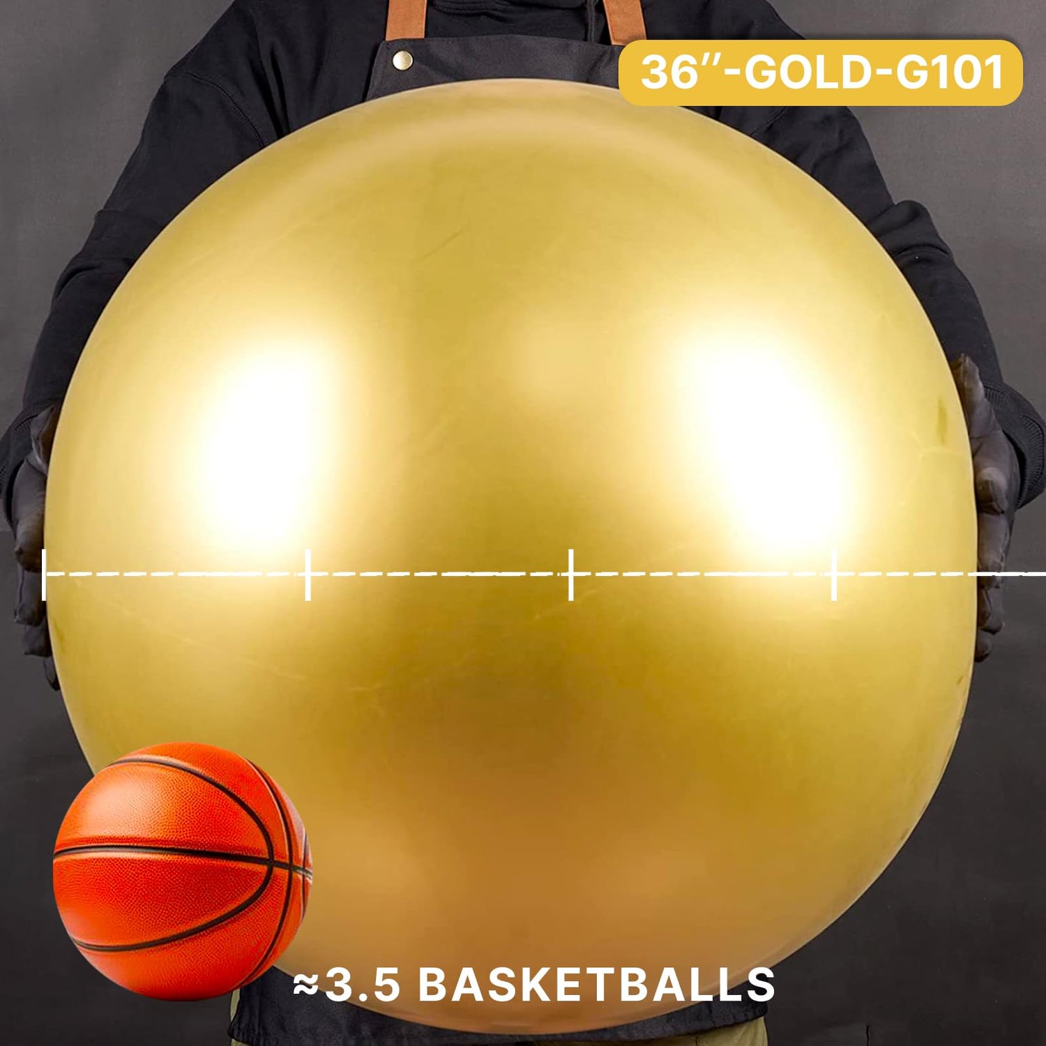 Gold-G101 Metallic Balloons 4pcs (36 inch)