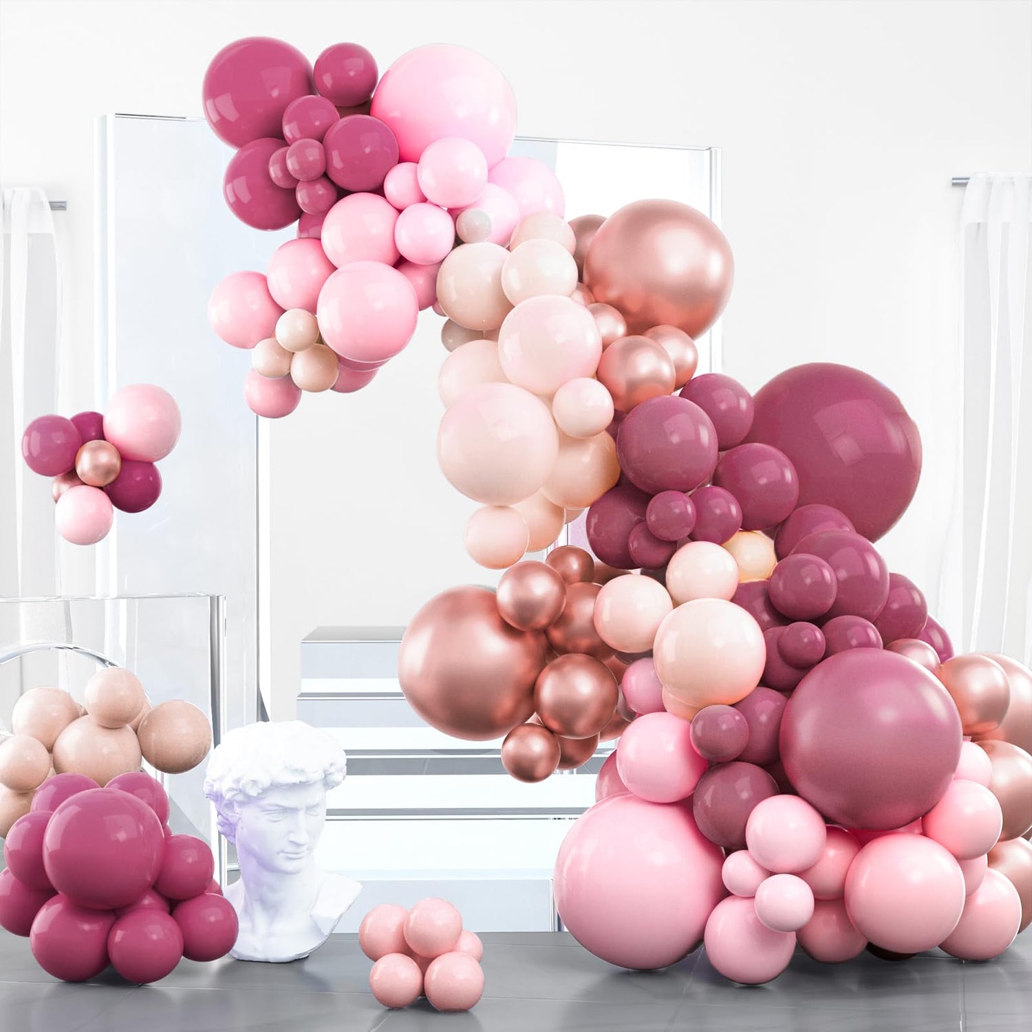 Vintage Pink Ombre Balloons Arch Kit Garland 100pcs (5/10/12/18 inch)