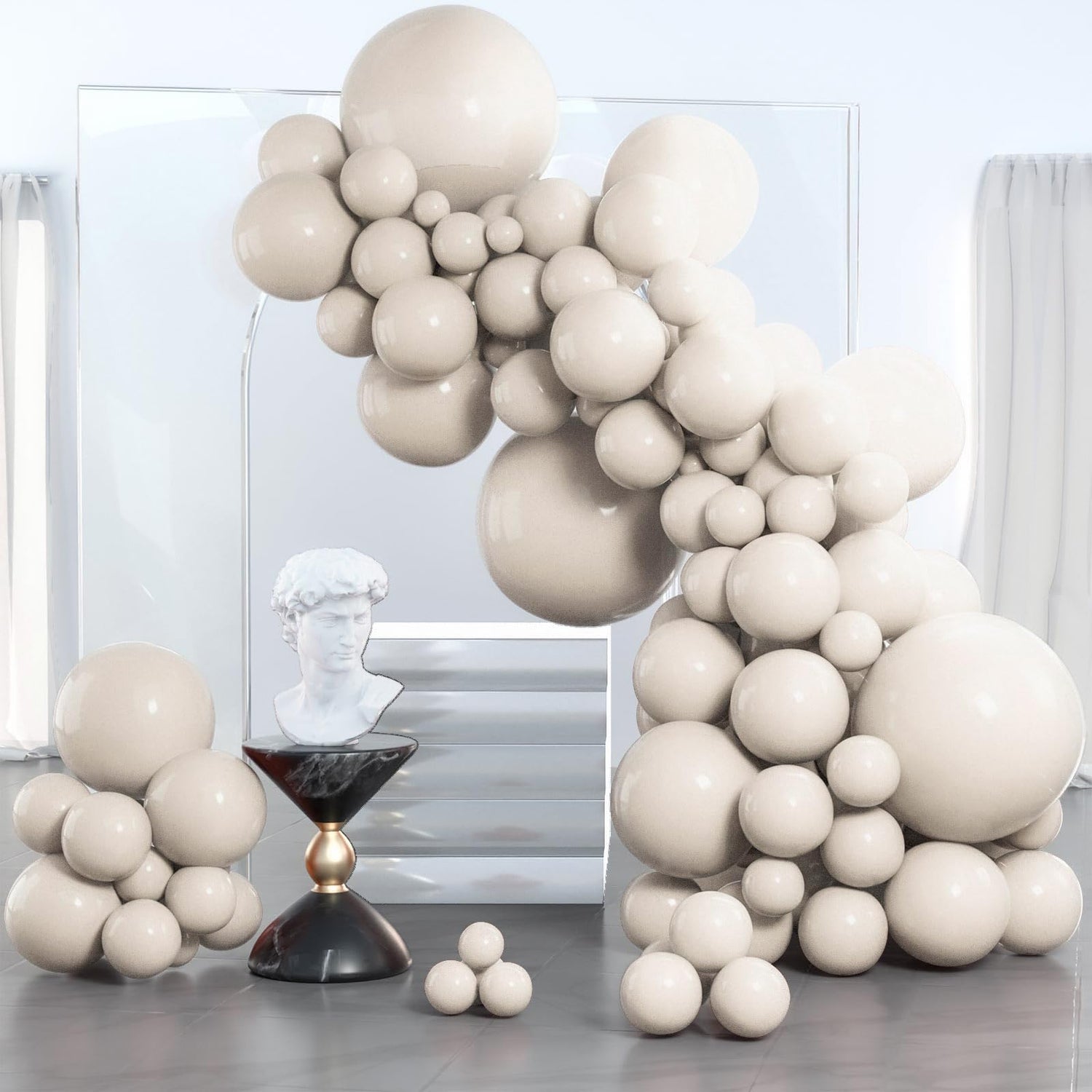 Sand White-F12 Balloons Arch Kit Garland 85pcs (5/10/12/18 inch)