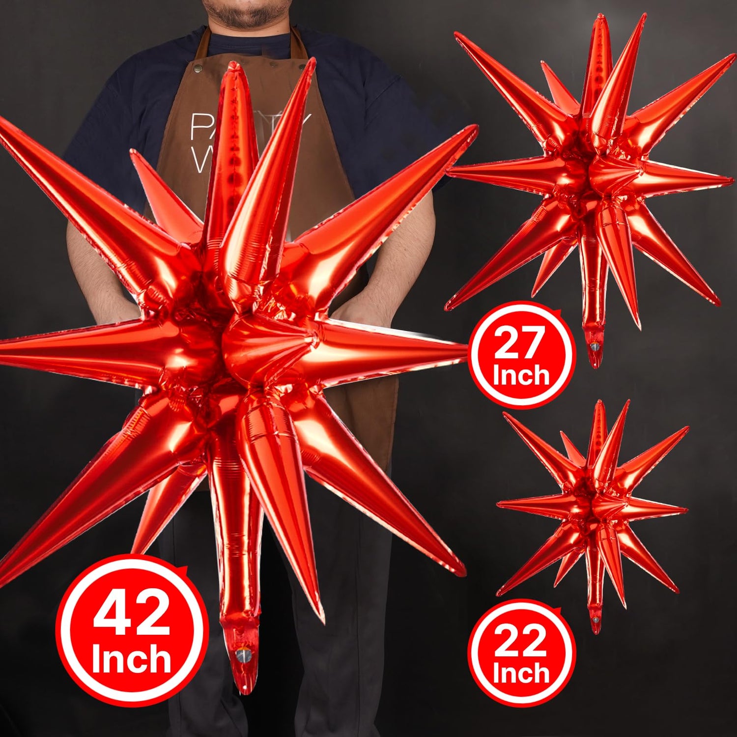 Red-LG04 Foil Balloons 10pcs (22/27/42 inch)