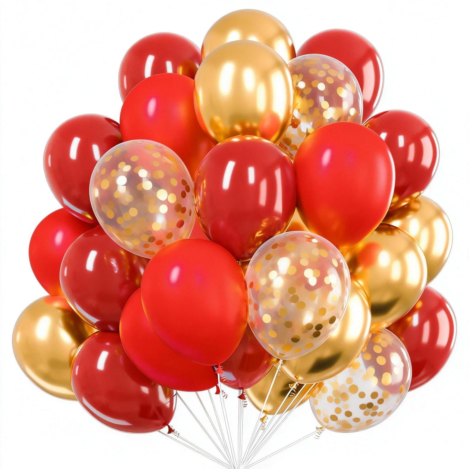 Burgundy & Gold Balloons 66pcs