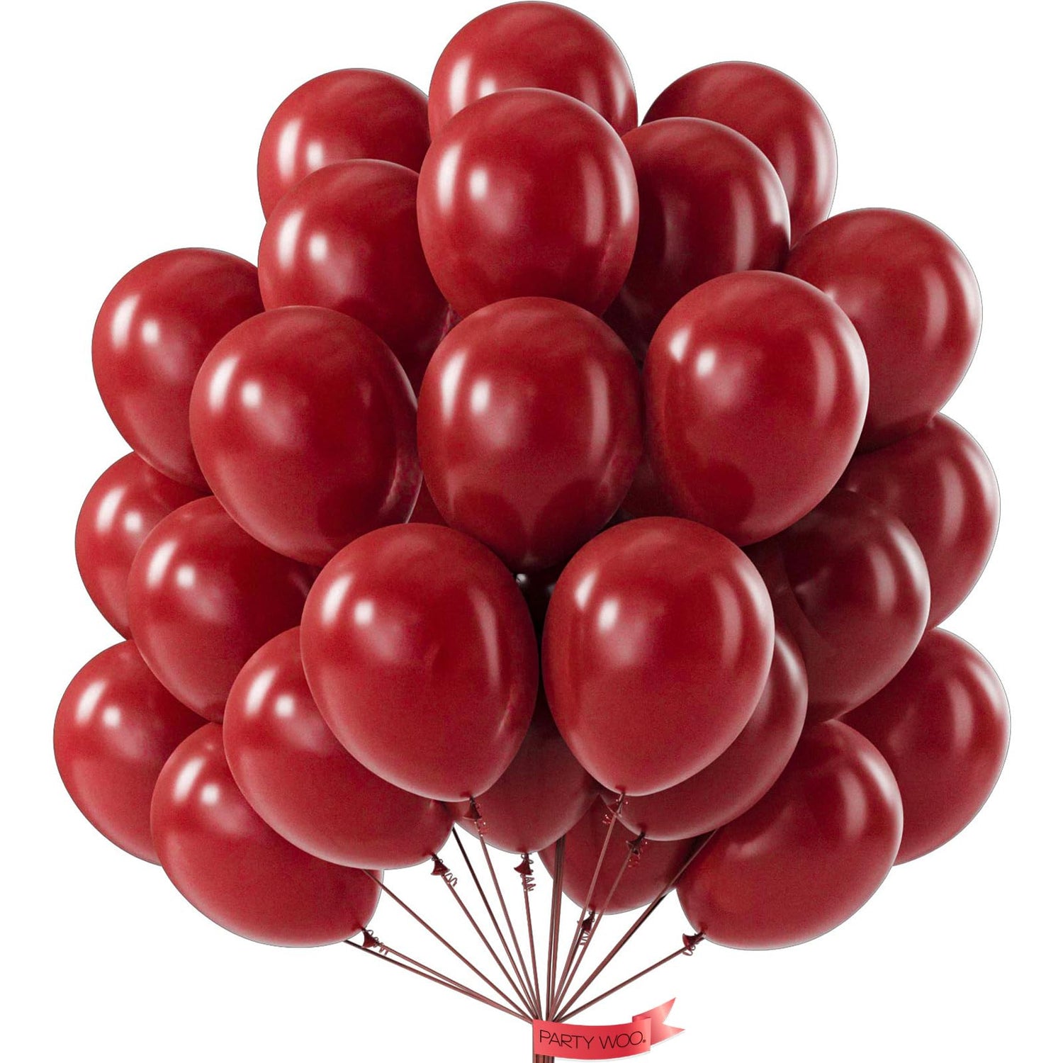 PartyWoo Burgundy Balloons 101pcs 12 Inch Dark Red Maroon Ruby Red Latex Helium Balloons for Graduation Valentine's Day Wedding Anniversary Casino Citizenship Christmas Party Decorations Red-Y75