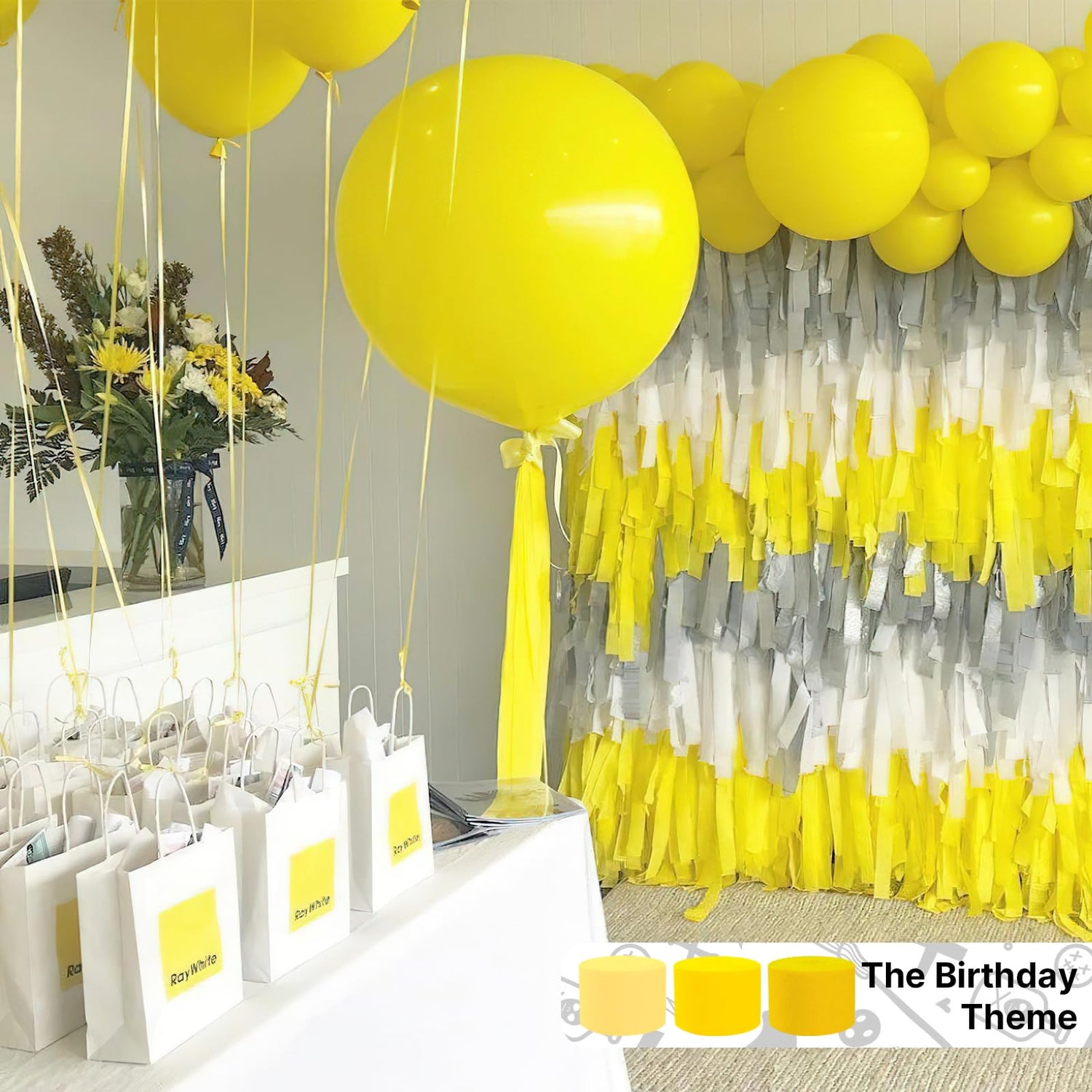 Yellow Ombre Crepe Paper 4pcs