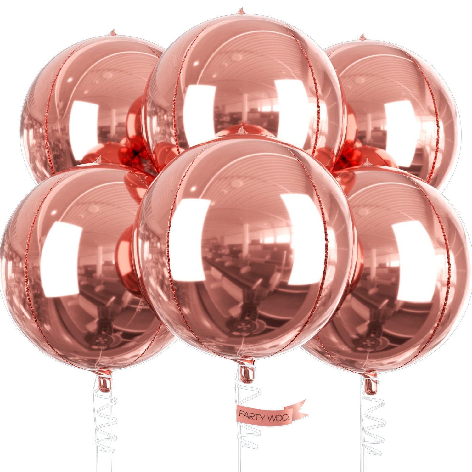Rose Gold-LG03 Foil Balloons 6pcs (22 inch)