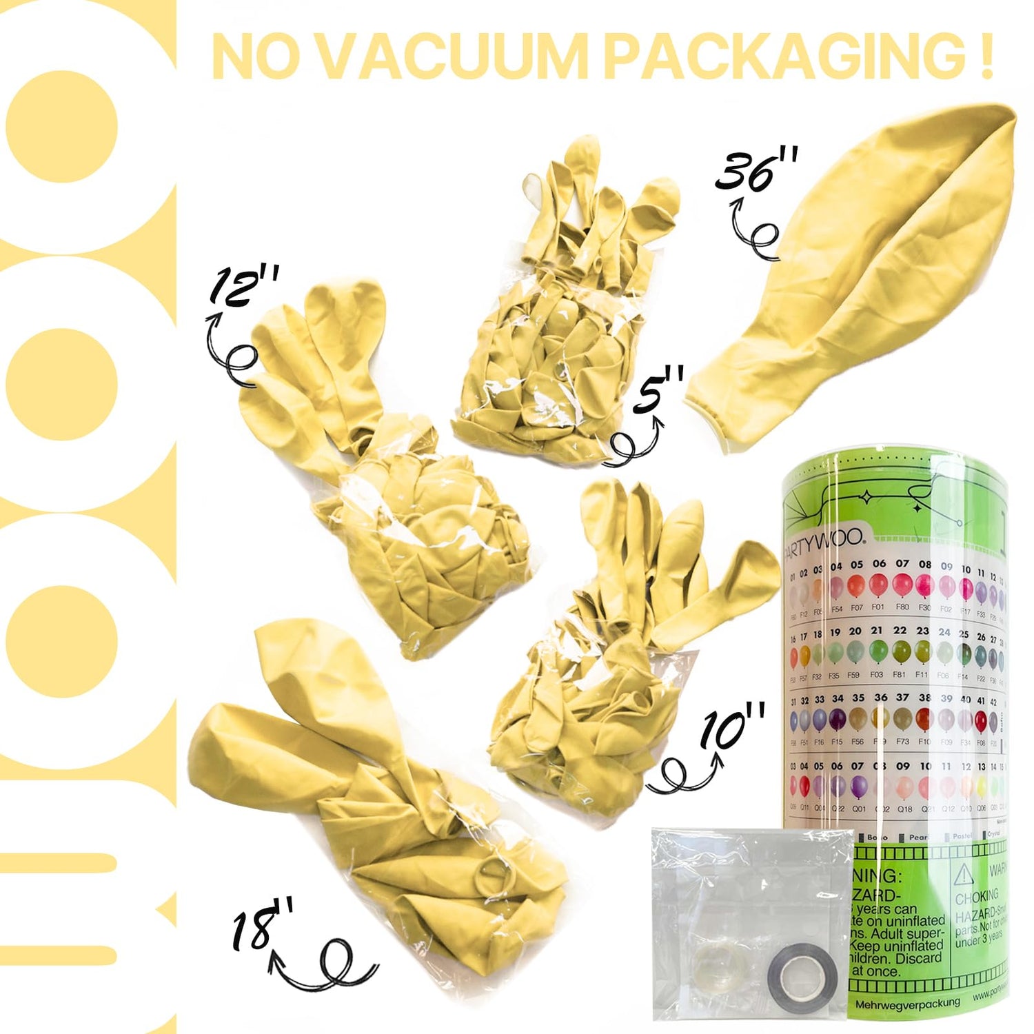 Yellow-Q07 Balloons Arch Kit Garland 127pcs (5/10/12/18/36 inch)