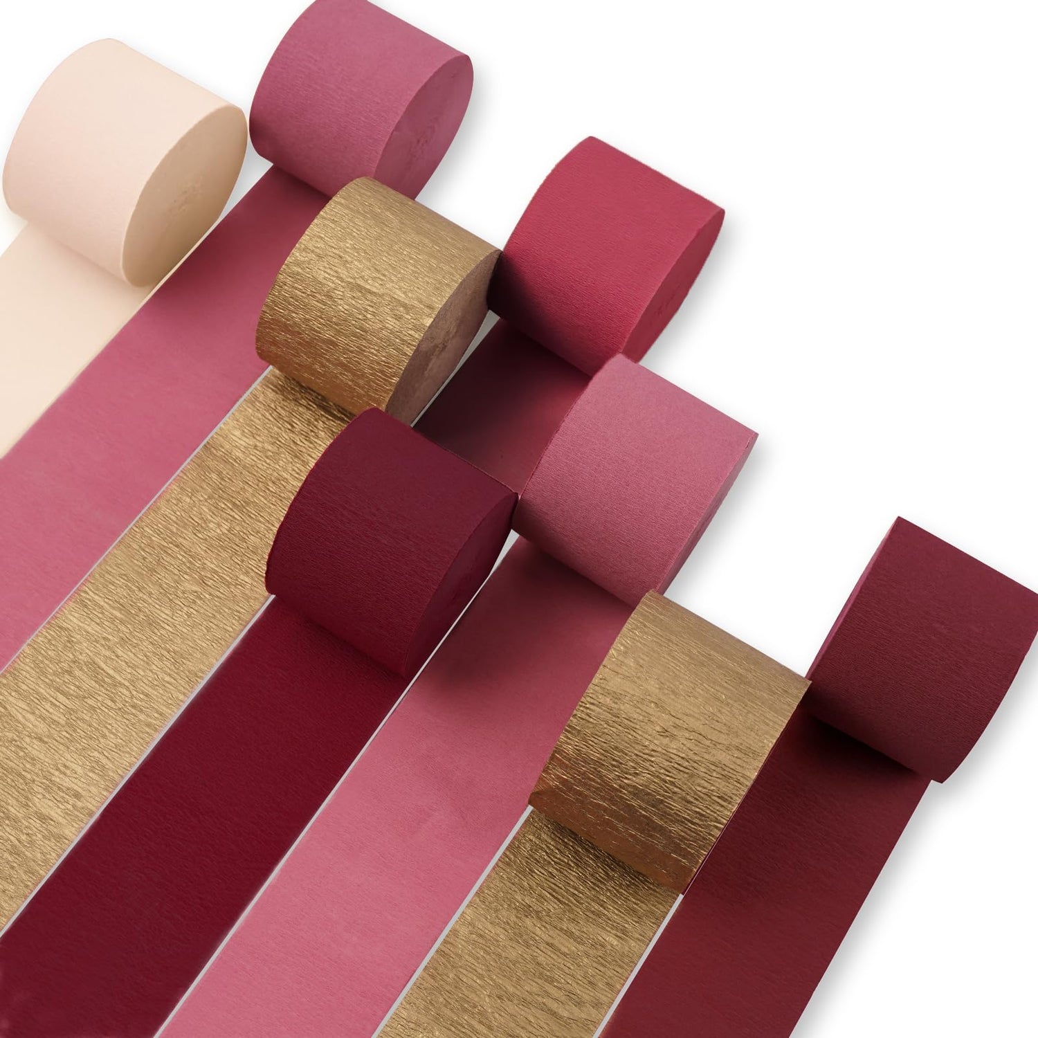Burgundy Ombre Crepe Paper 8pcs