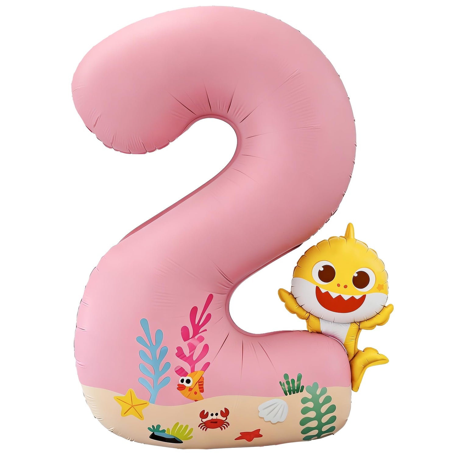 Baby Shark Pink Foil Number 2 Balloon 40 Inch