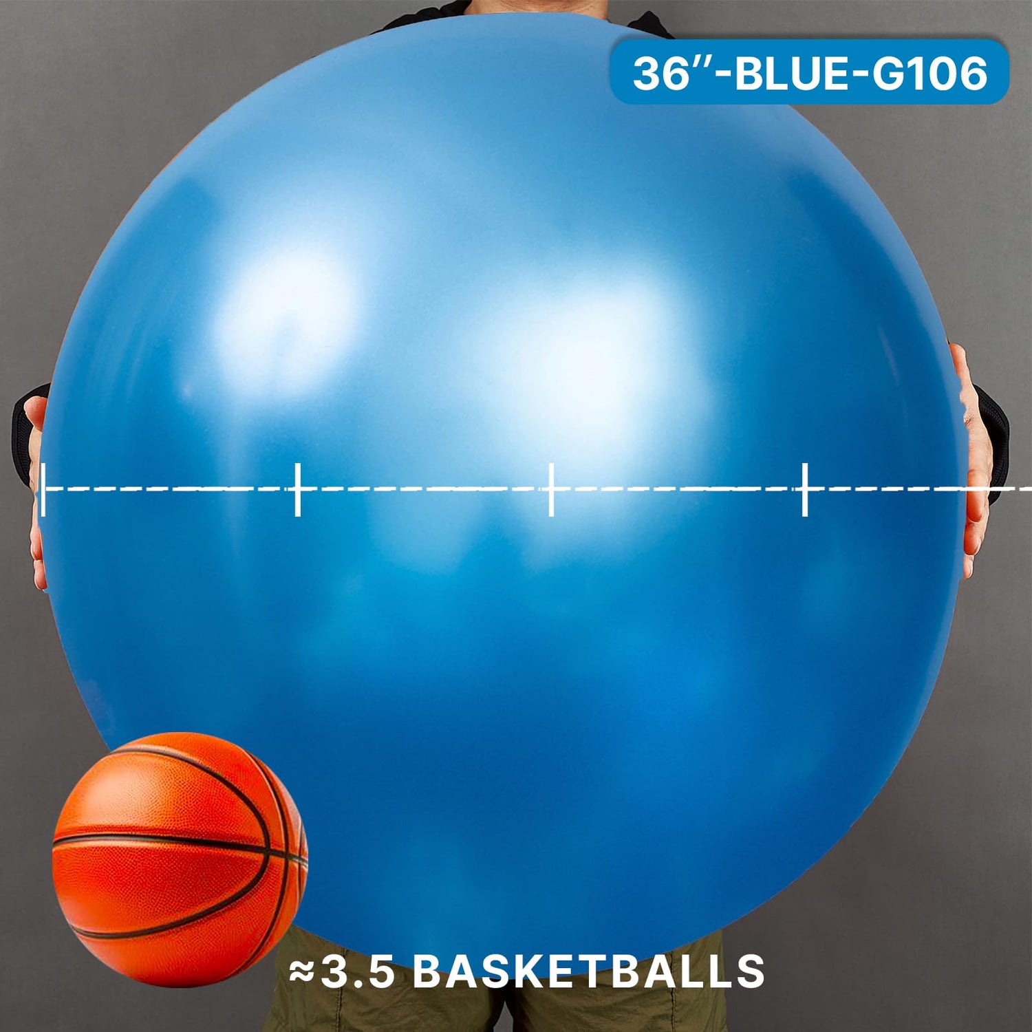 Blue-G106 Metallic Balloons 4pcs (36 inch)