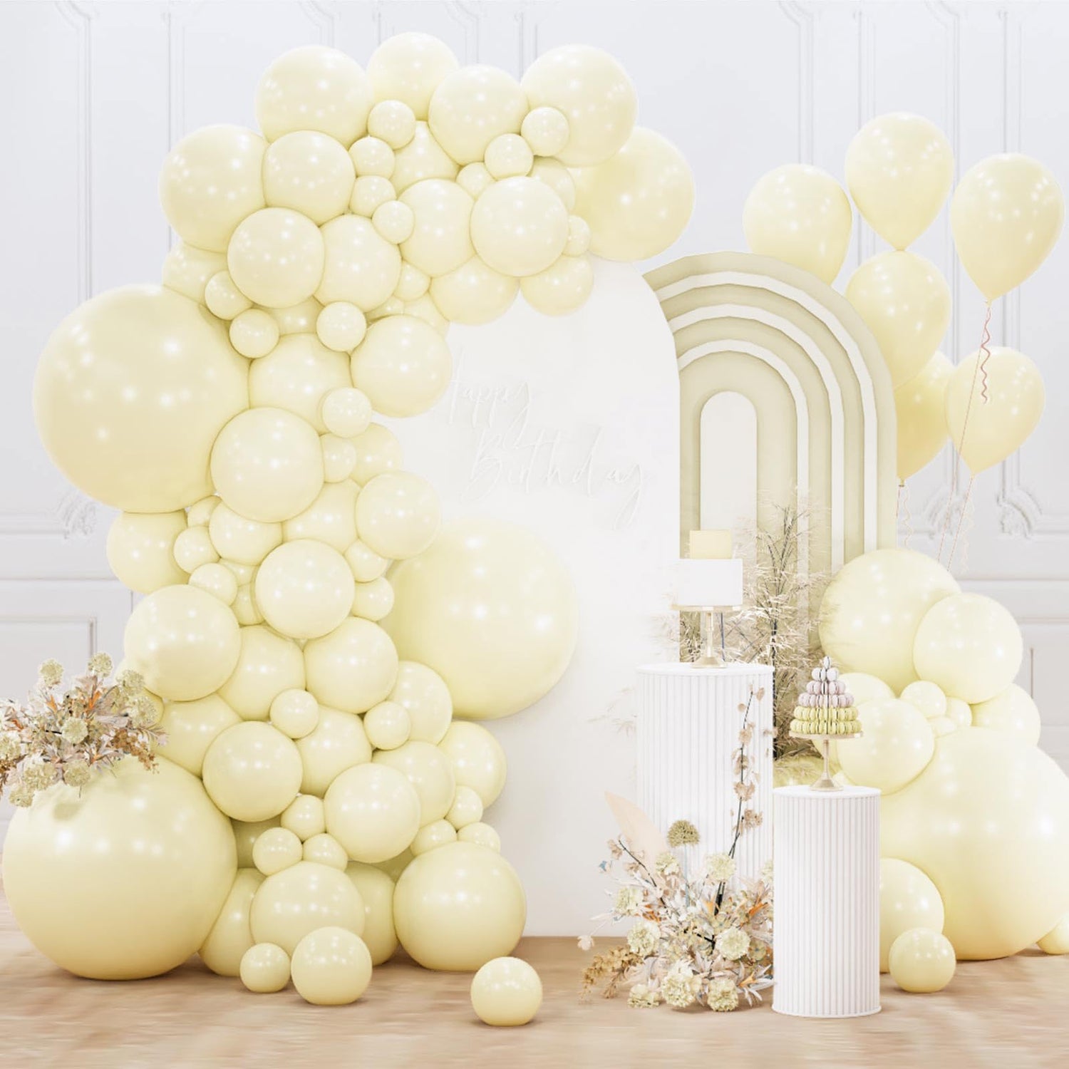 Yellow-Q07 Balloons Arch Kit Garland 152pcs (5/10/12/18 inch)