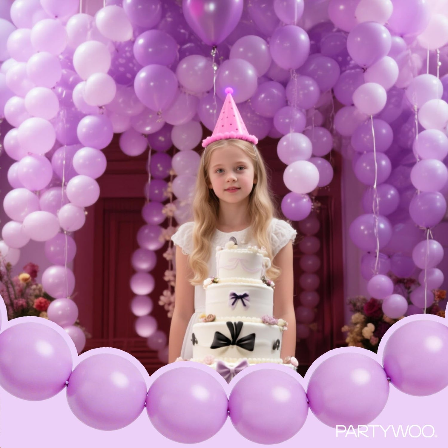 PartyWoo Lavender Linking Balloons 100pcs 12 Inch Light Pastel Purple Lilac Purple Link Balloons for Birthday Baby Shower Graduation Wedding Bridal Shower Princess Party Decorations Purple-W19