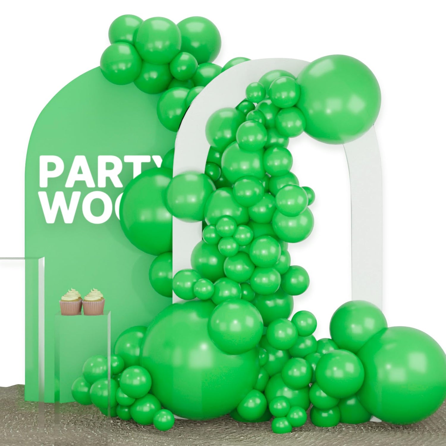 PartyWoo Green Balloons 100 pcs Different Sizes of 36 18 12 10 5 Inch Green Balloon Arch Kit Garland for Birthday Baby Shower Graduation Dinosaur Jungle Golf Football Theme Party Decorations Green-Y24