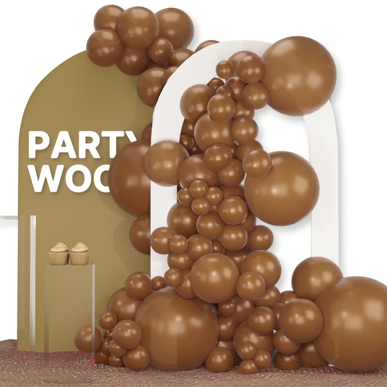 Brown-F09 Balloons Arch Kit Garland 120pcs (5/10/12/18 inch)