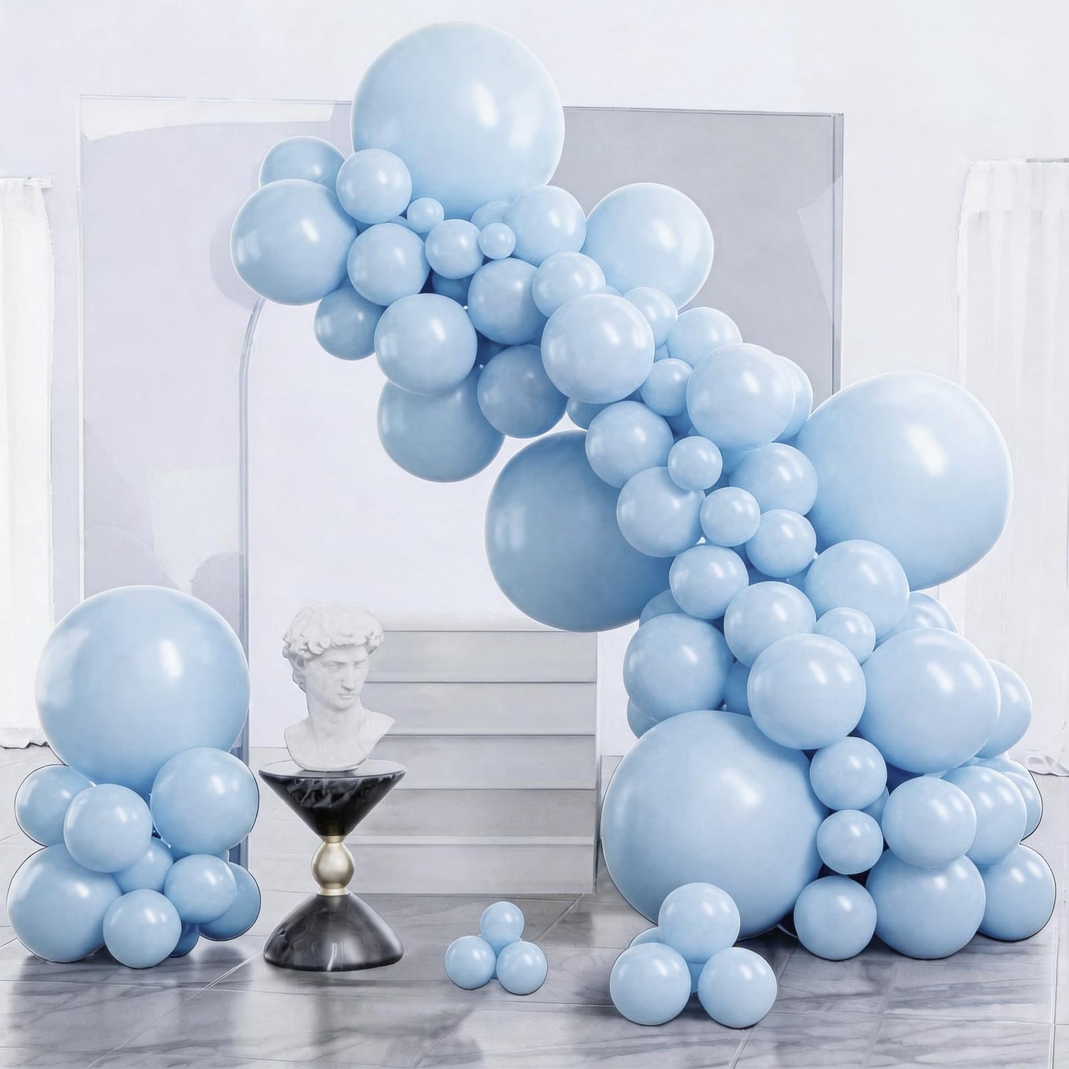 Light Blue-01 Z02 Balloons Arch Kit Garland 140pcs (5/10/12/18 inch)