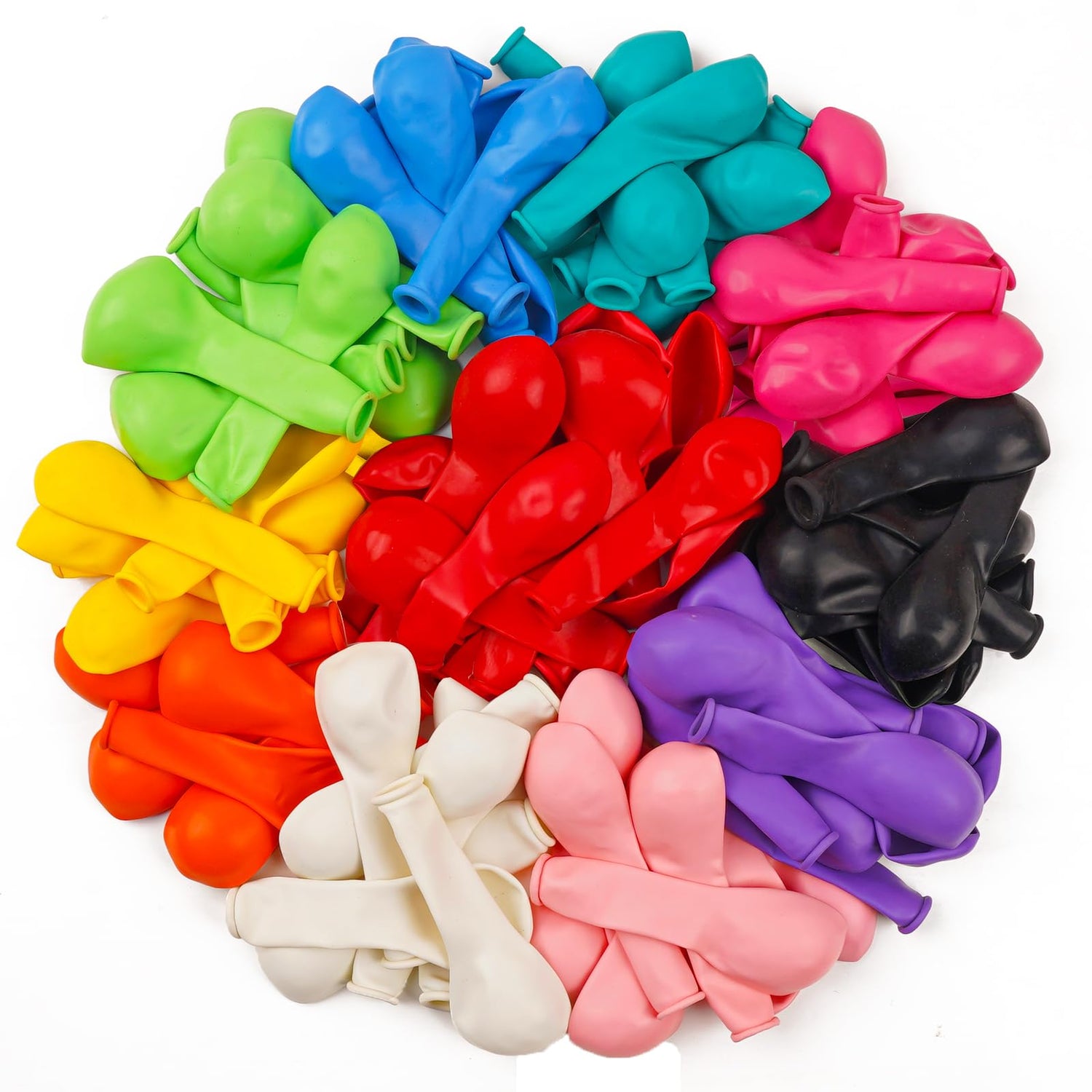 PartyWoo Assorted Colors Rainbow Balloons 100pcs 5 Inch Multicolor Colorful Primary Color Balloon for Graduation Baby Shower Unicorn Fiesta Flower Spring Rainbow Theme Birthday Party Decorations
