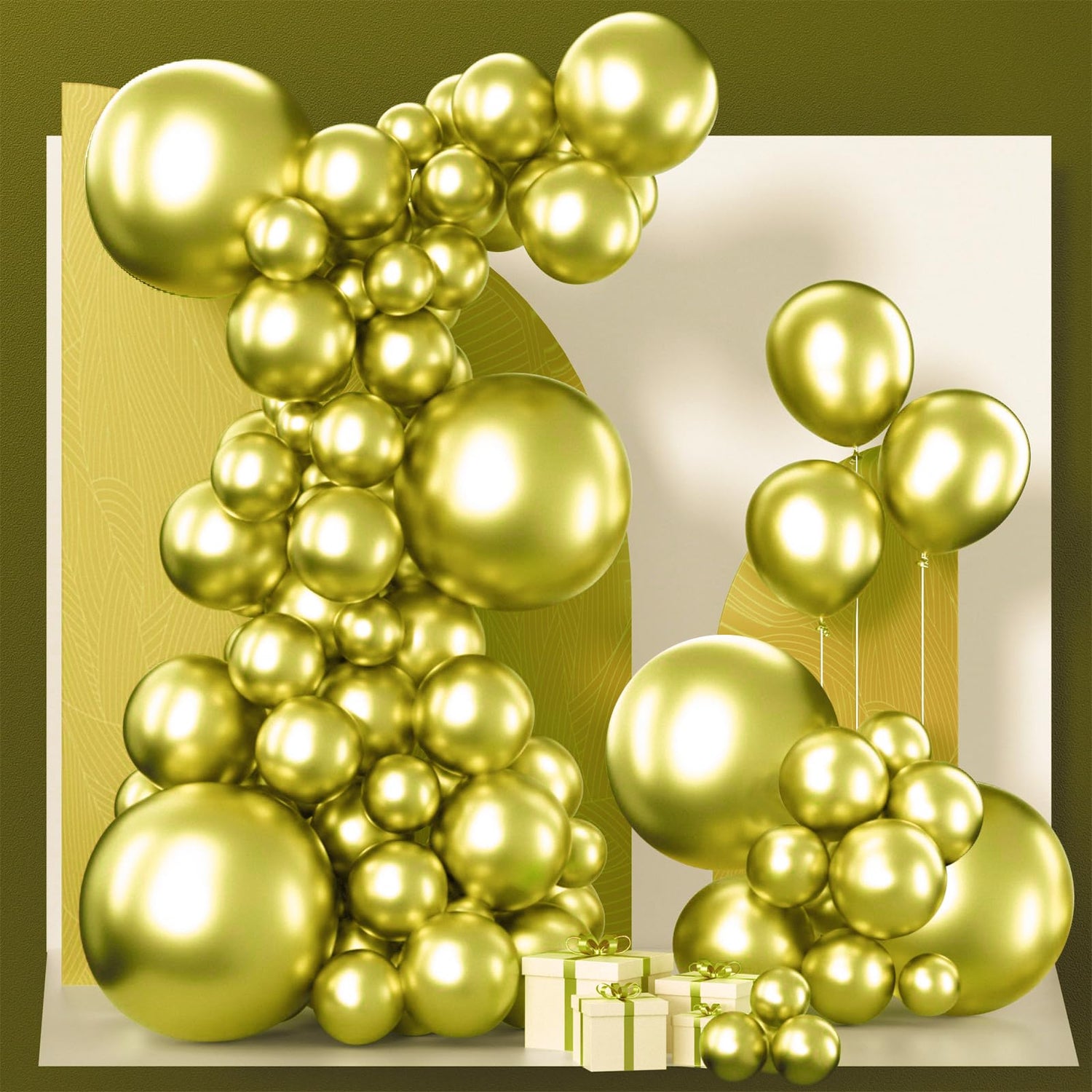 Green-G109 Metallic Balloons Arch Kit Garland 140pcs (5/10/12/18 inch)