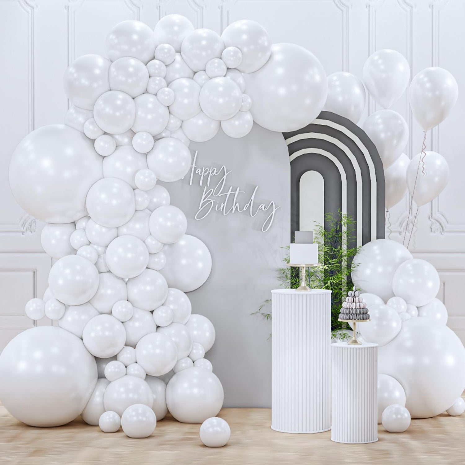 White-Z30 Balloons Arch Kit Garland 155pcs (5/10/12/18 inch)