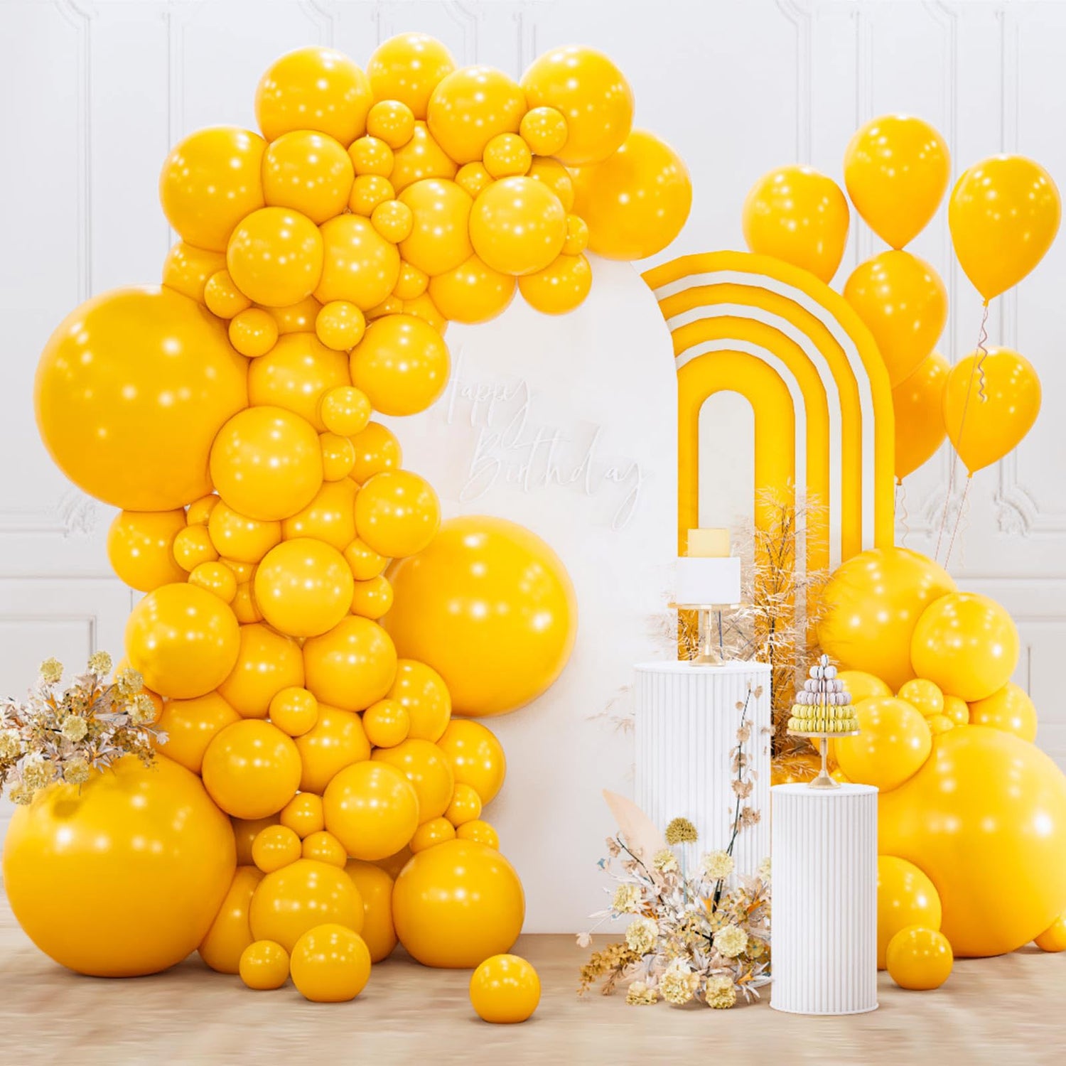 Yellow-Y10 Balloons Arch Kit Garland 155pcs (5/10/12/18 inch)