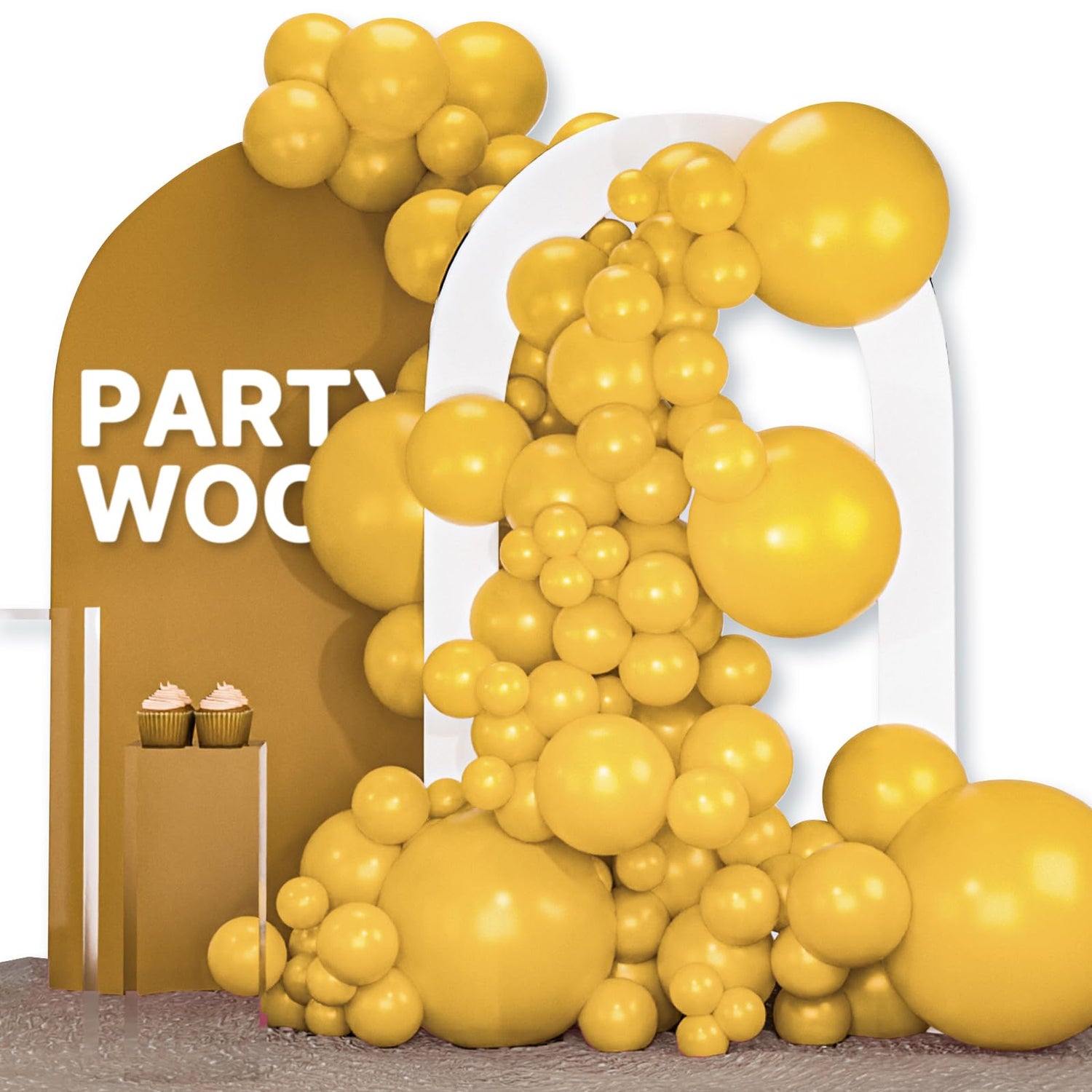 Mustard Yellow-F57 Balloons Arch Kit Garland 120pcs (5/10/12/18 inch)