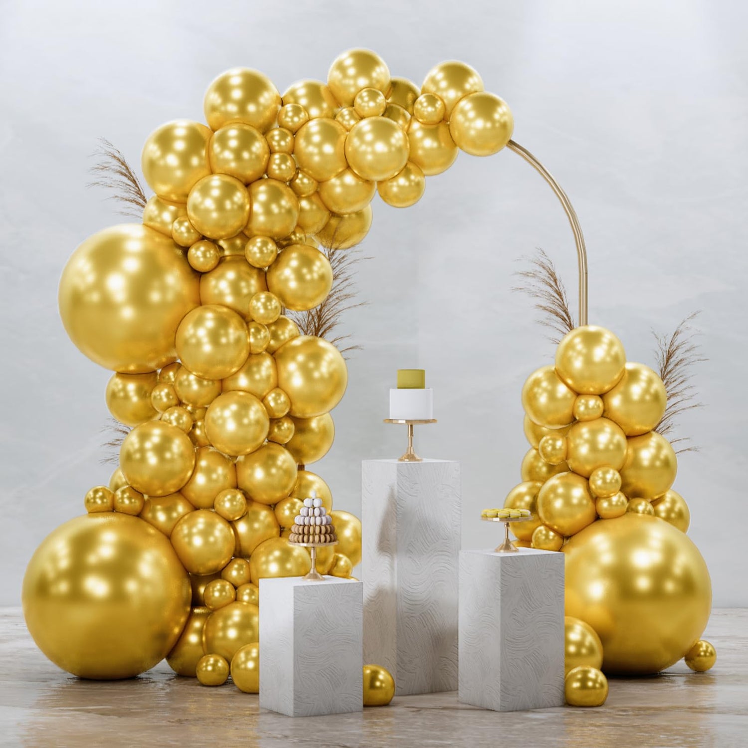 Gold-G101 Metallic Balloons Arch Kit Garland 128pcs (5/10/12/18 inch)