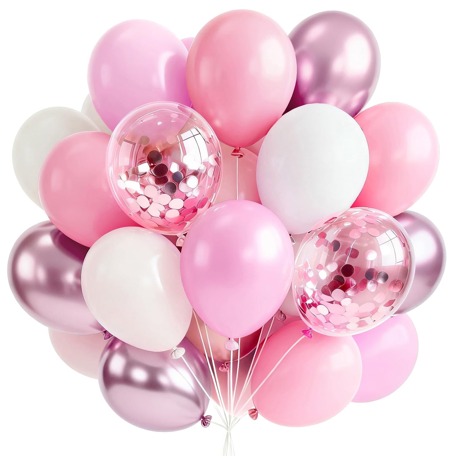 Pink & White Balloons 65pcs