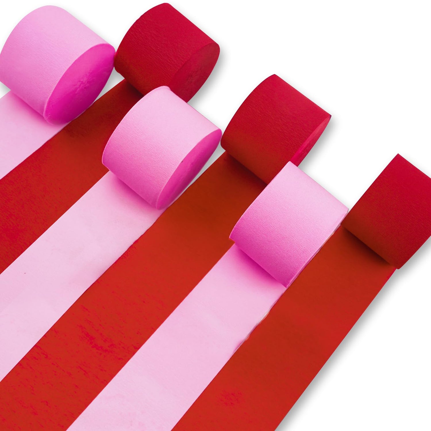 Red & Dark Pink Crepe Paper 6pcs