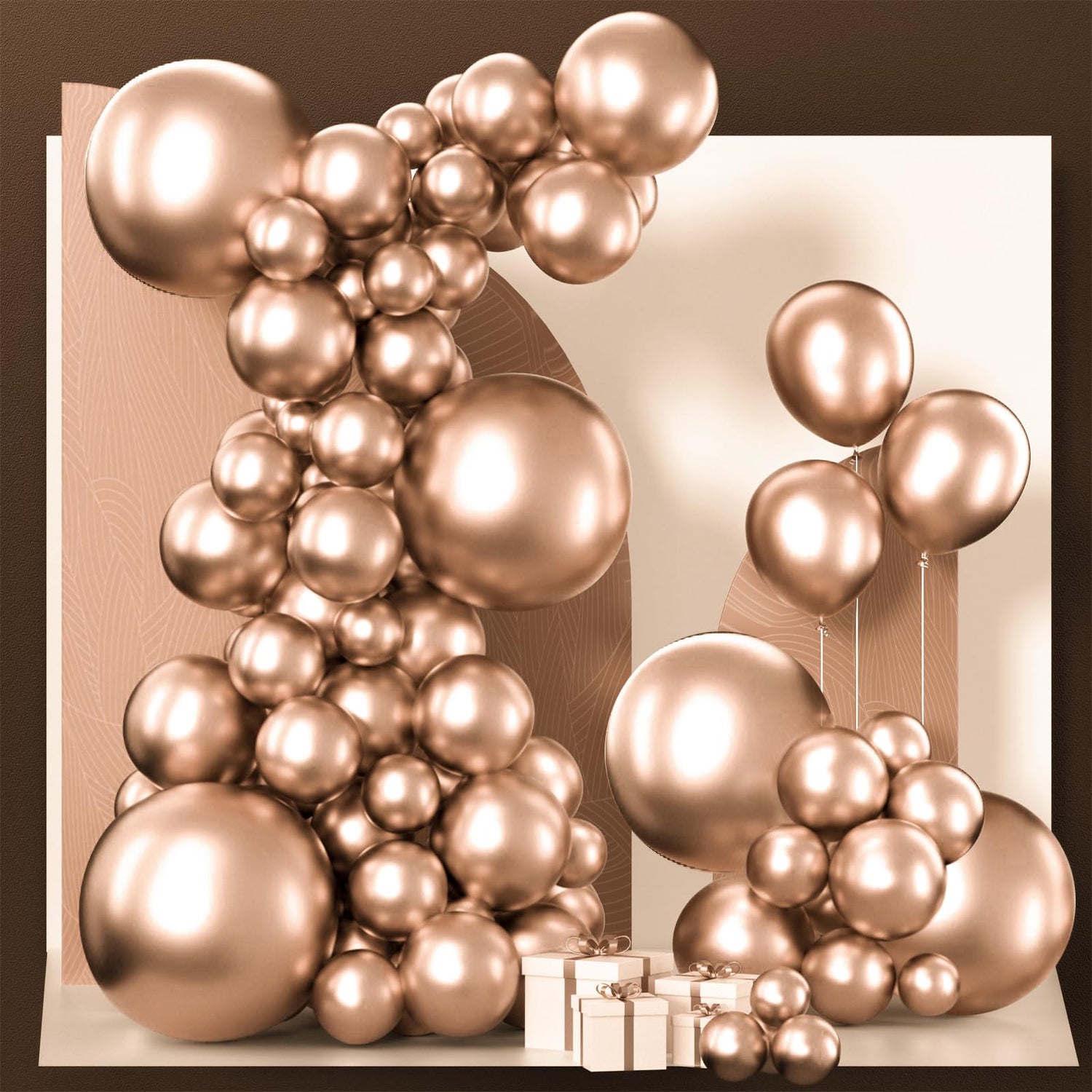 Champagne Gold-G112 Metallic Balloons Arch Kit Garland 140pcs (5/10/12/18 inch)