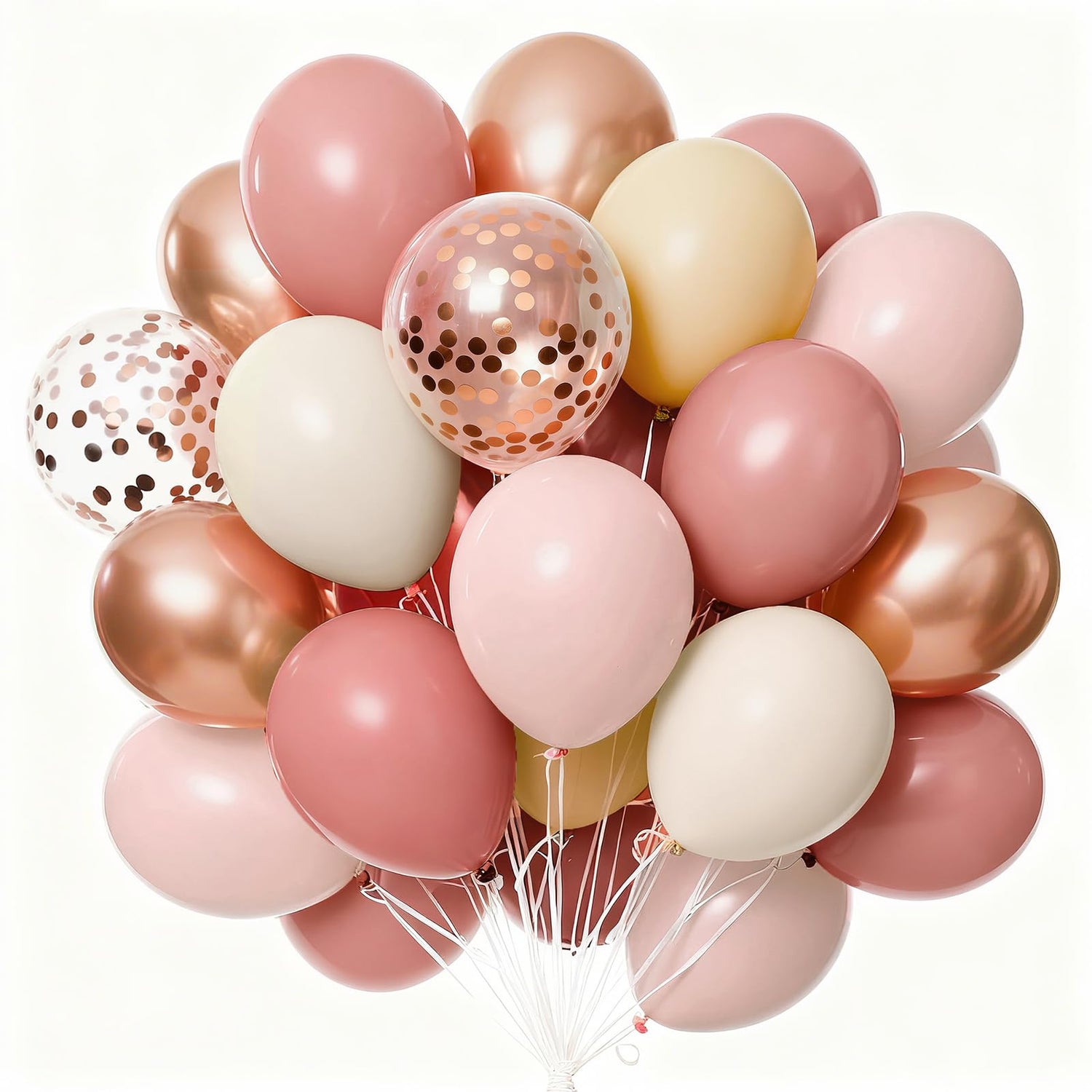 Pink & White & Gold Balloons 65pcs