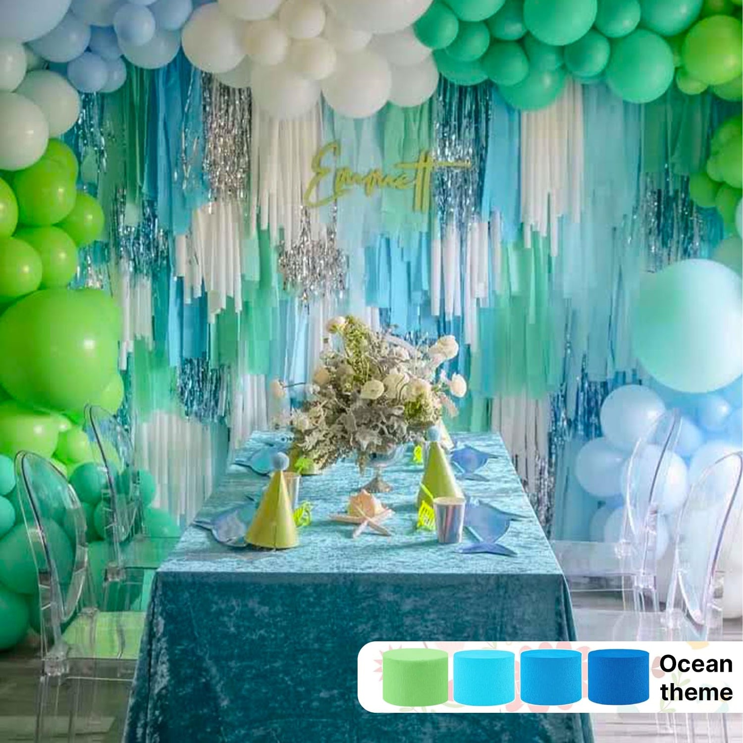 Green Crepe Paper 4pcs