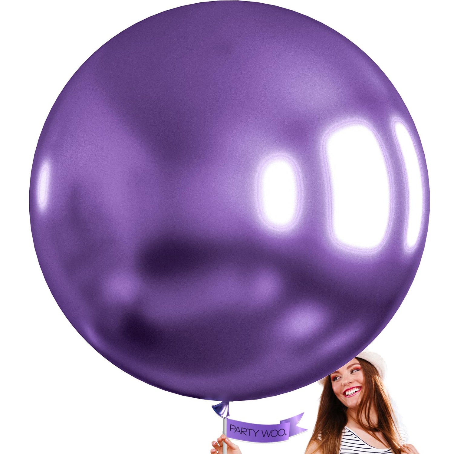 Purple-G105 Metallic Balloons 4pcs (36 inch)