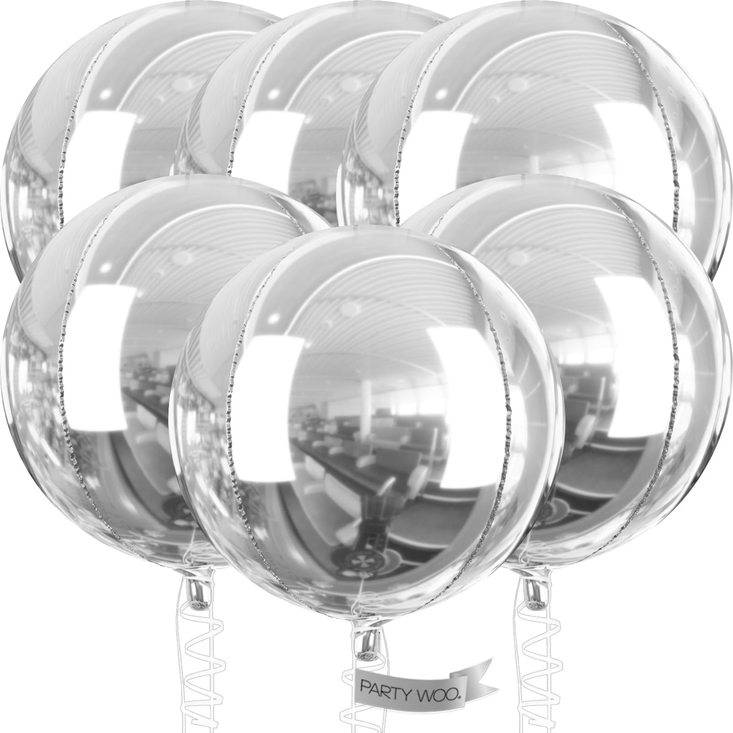 Silver-LG02 Foil Balloons 6pcs (32 inch)