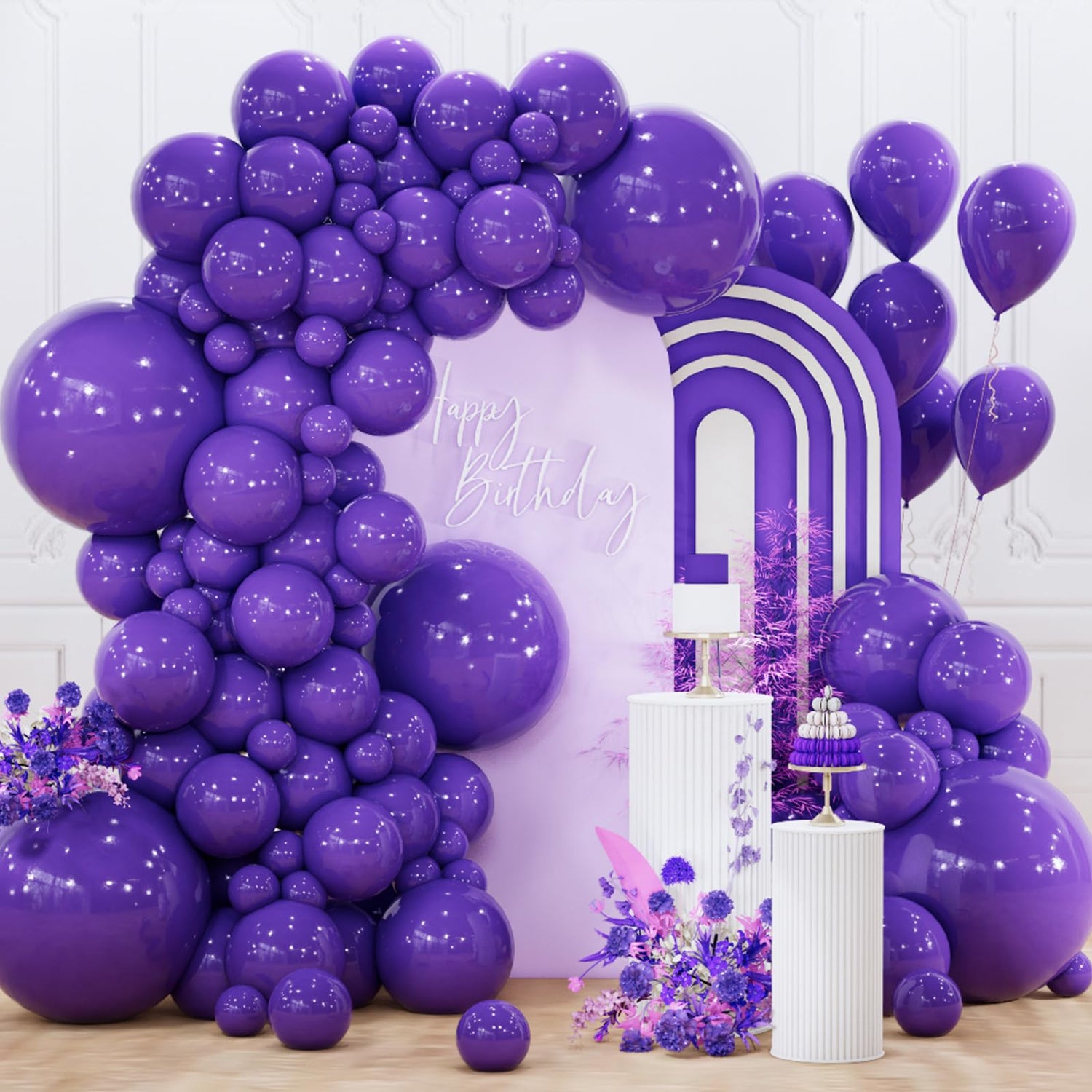 Purple-Y16 Balloons Arch Kit Garland 130pcs (5/10/12/18 inch)