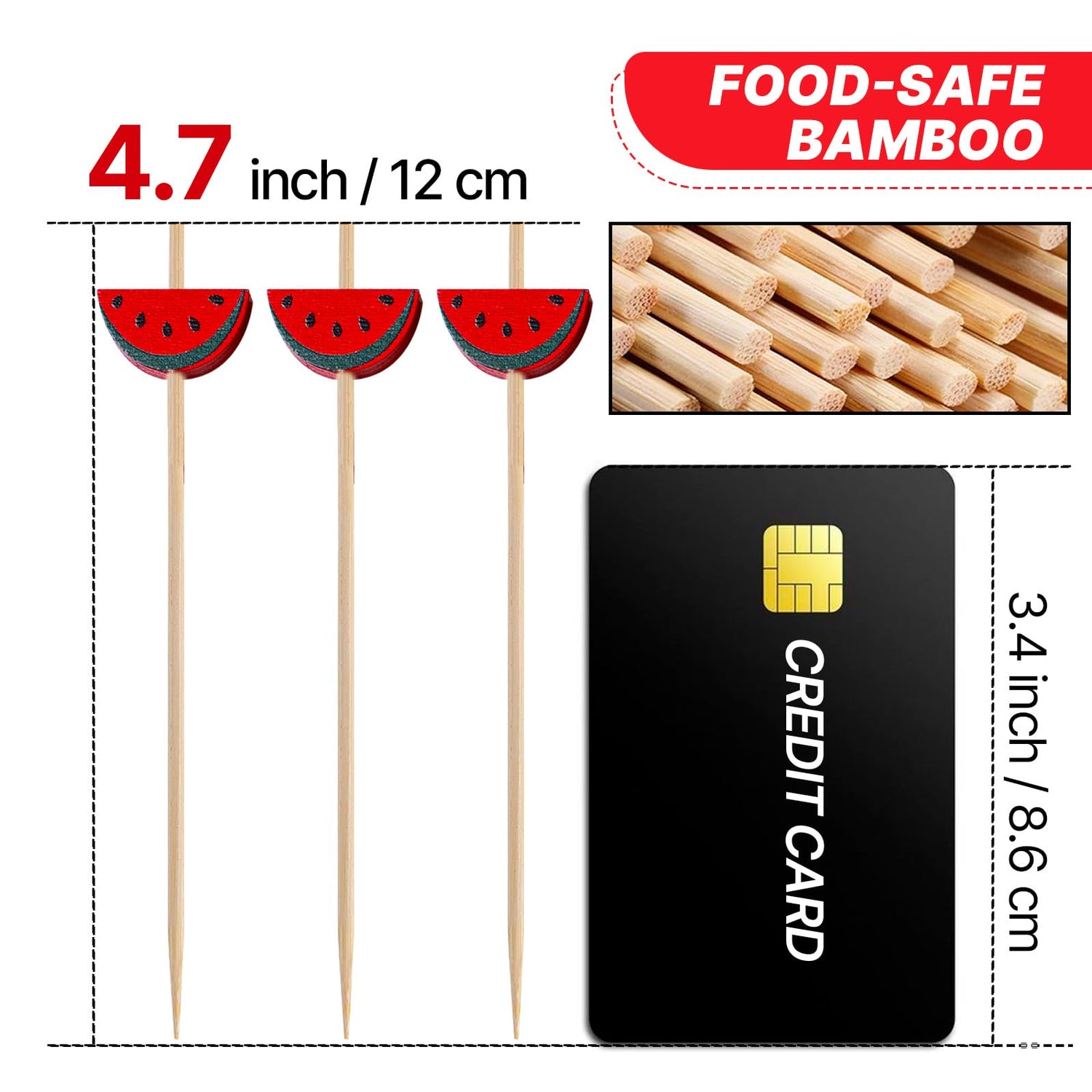 Red-LG04 Cocktail Picks (Bamboo) 100pcs