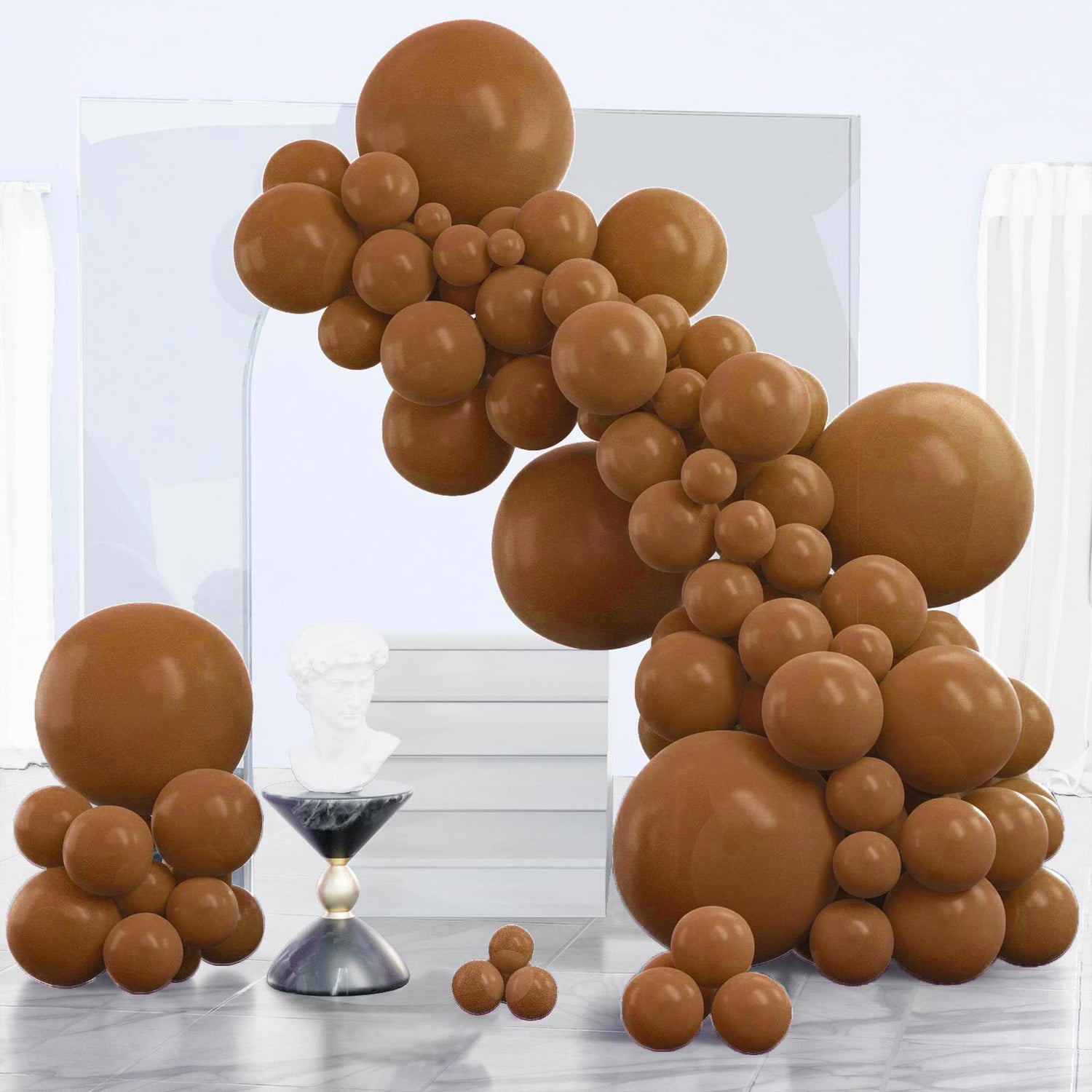 Brown-F09 Balloons Arch Kit Garland 140pcs (5/10/12/18 inch)