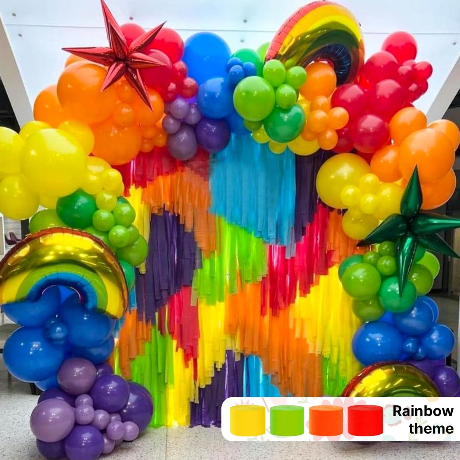 Rainbow Crepe Paper 8pcs